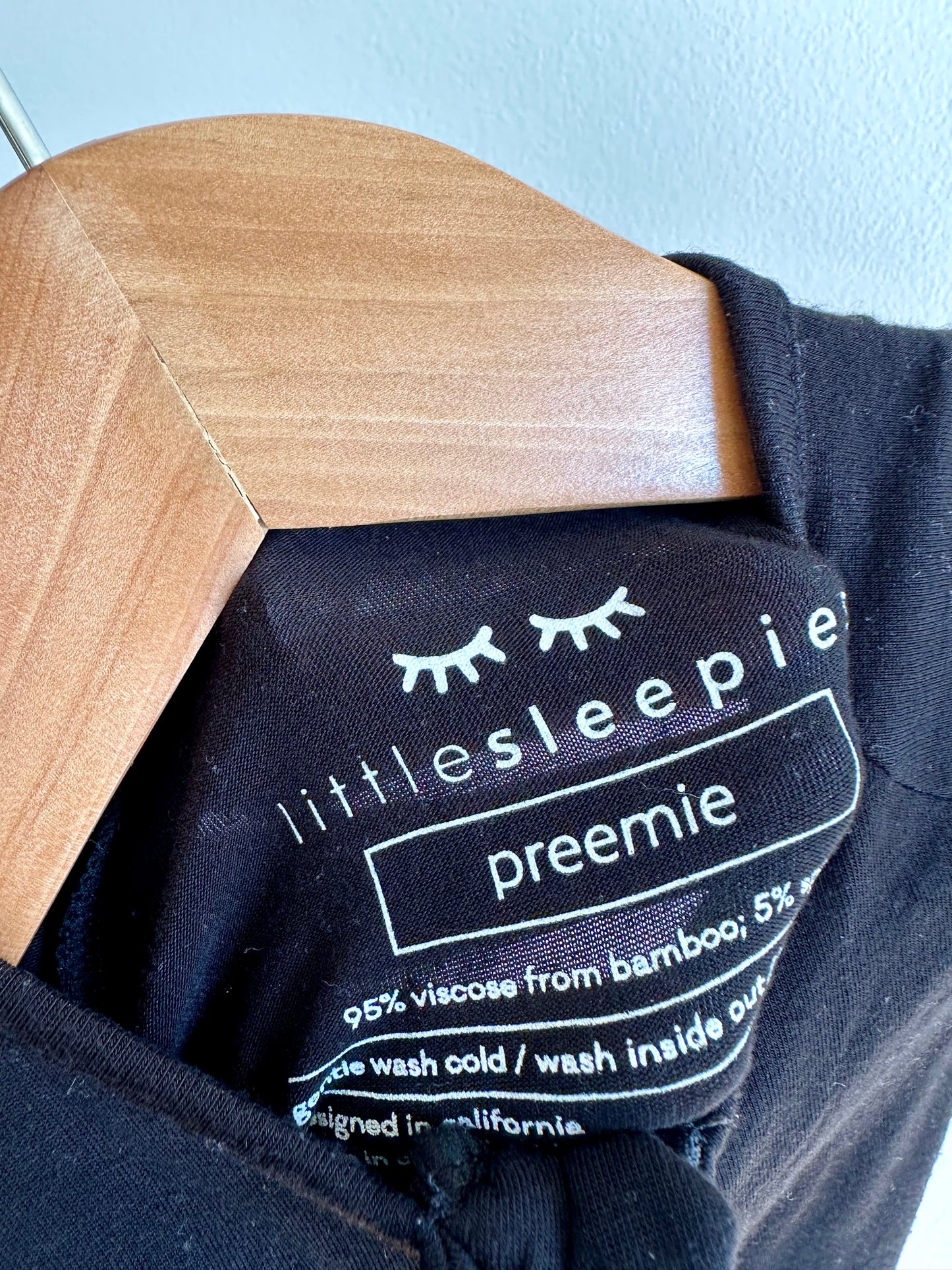 Preemie Bamboo Black Sleeper / 0m