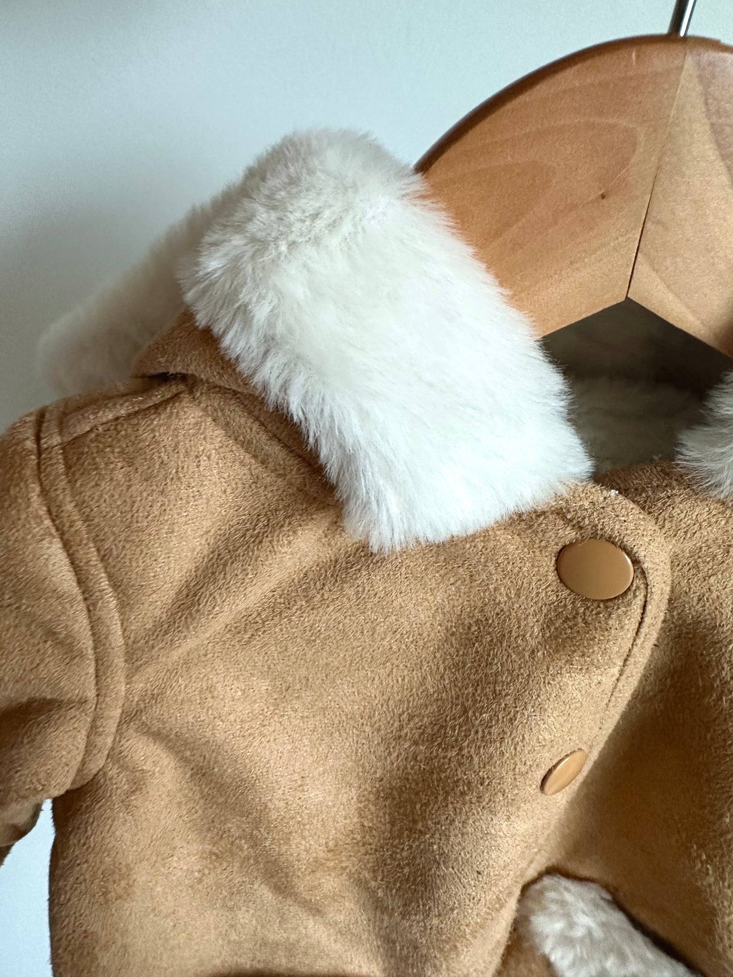Tan Faux Fur Lined Hooded Coat (With Tags) / 3-6m