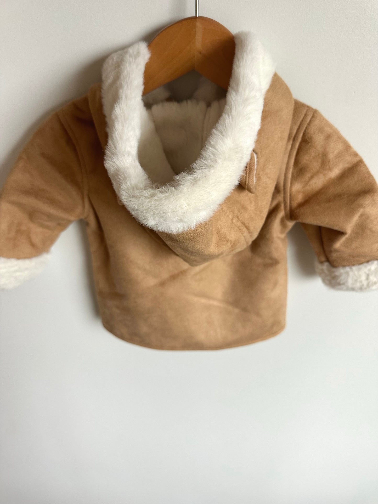 Tan Faux Fur Lined Hooded Coat (With Tags) / 3-6m
