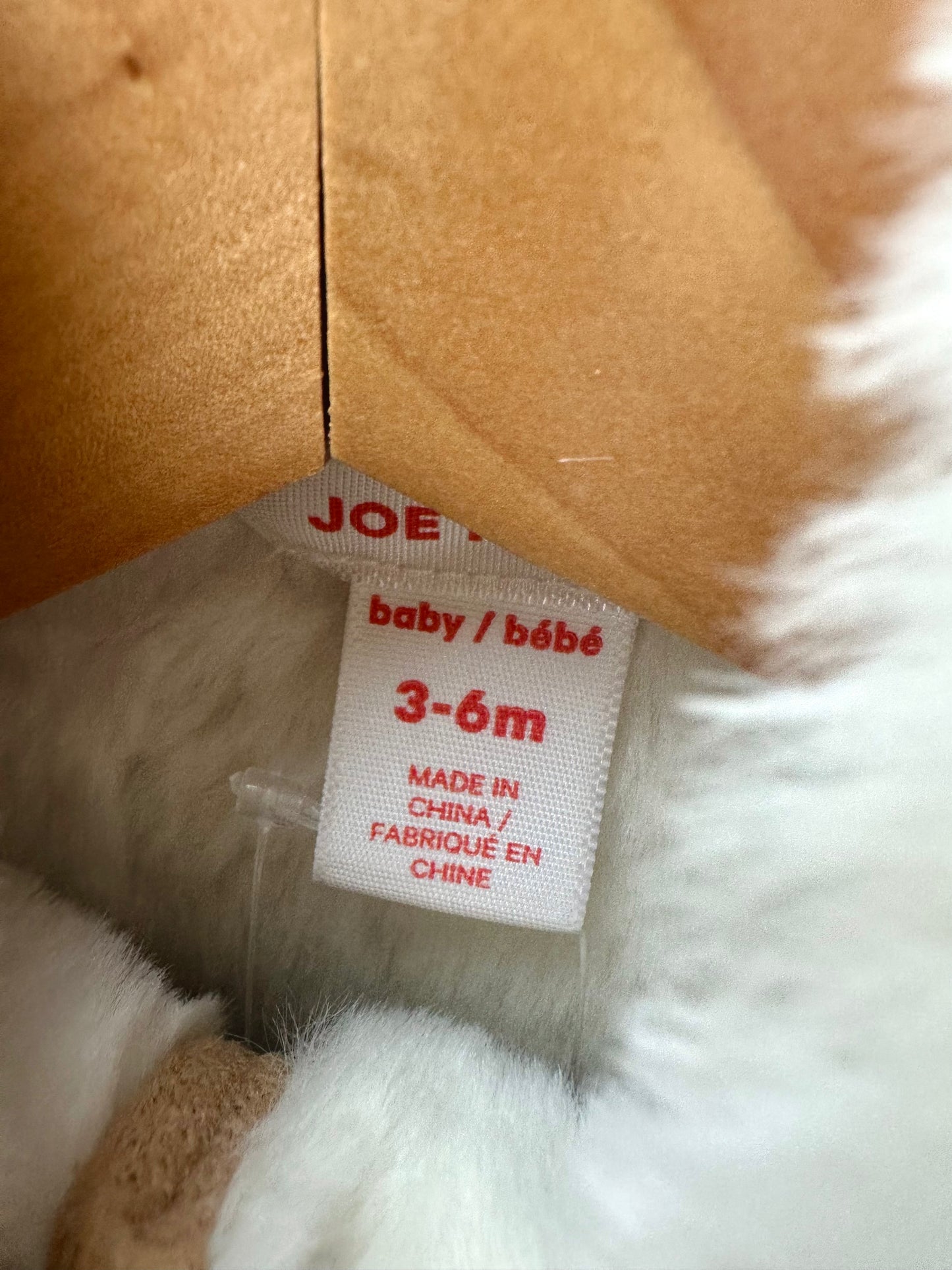 Tan Faux Fur Lined Hooded Coat (With Tags) / 3-6m