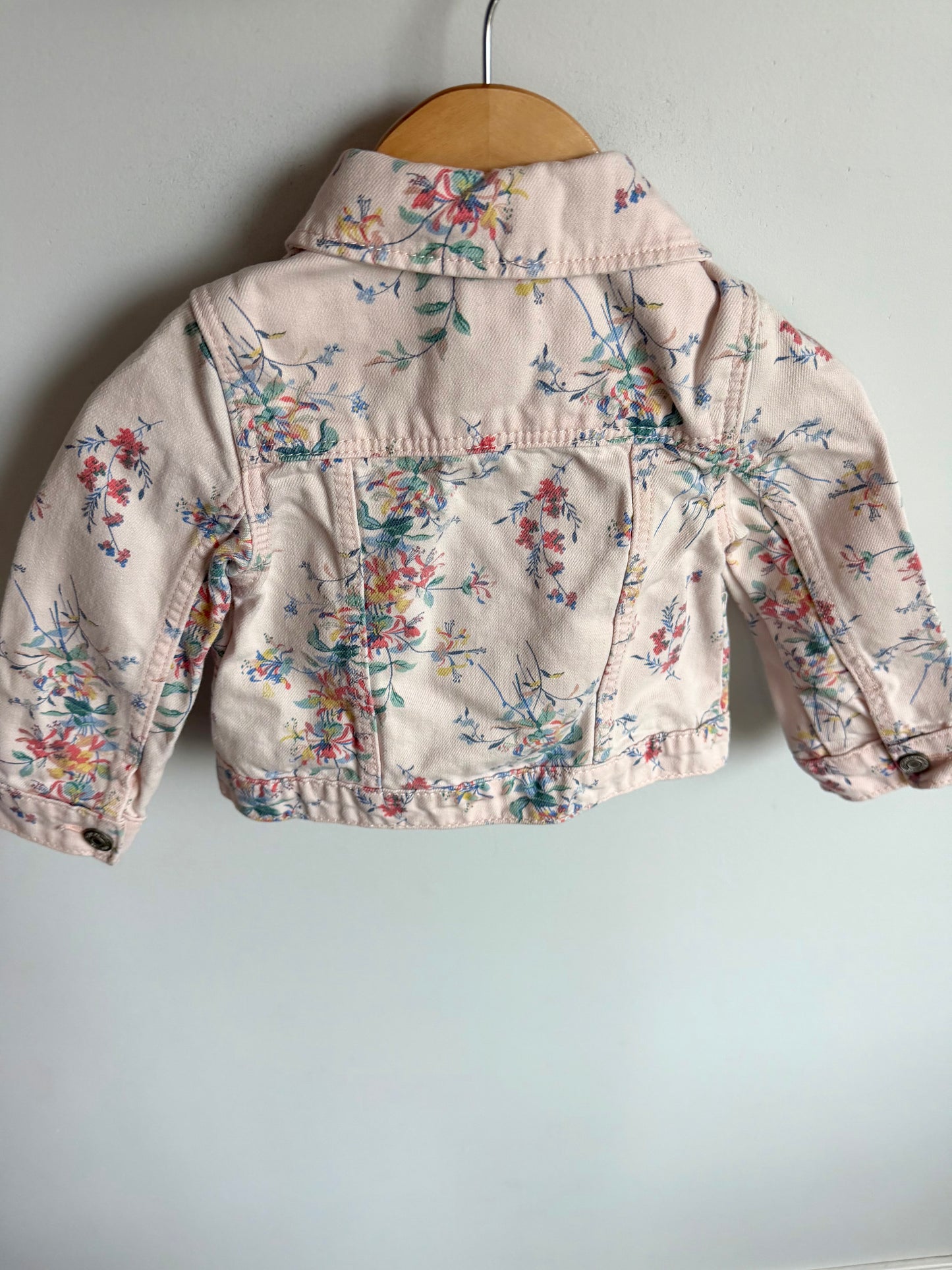 Gap Floral Cream Denim Jacket / 18-24m