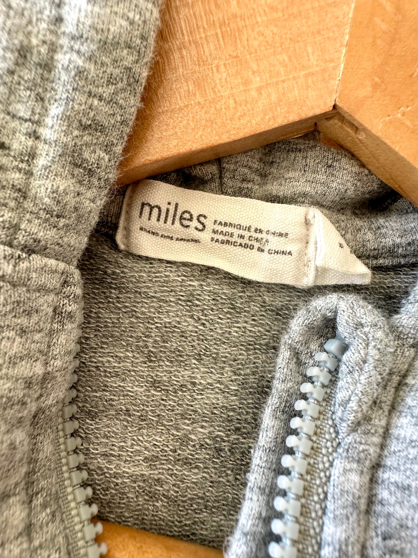 Miles Grey Zip Hoodie / 3-6m