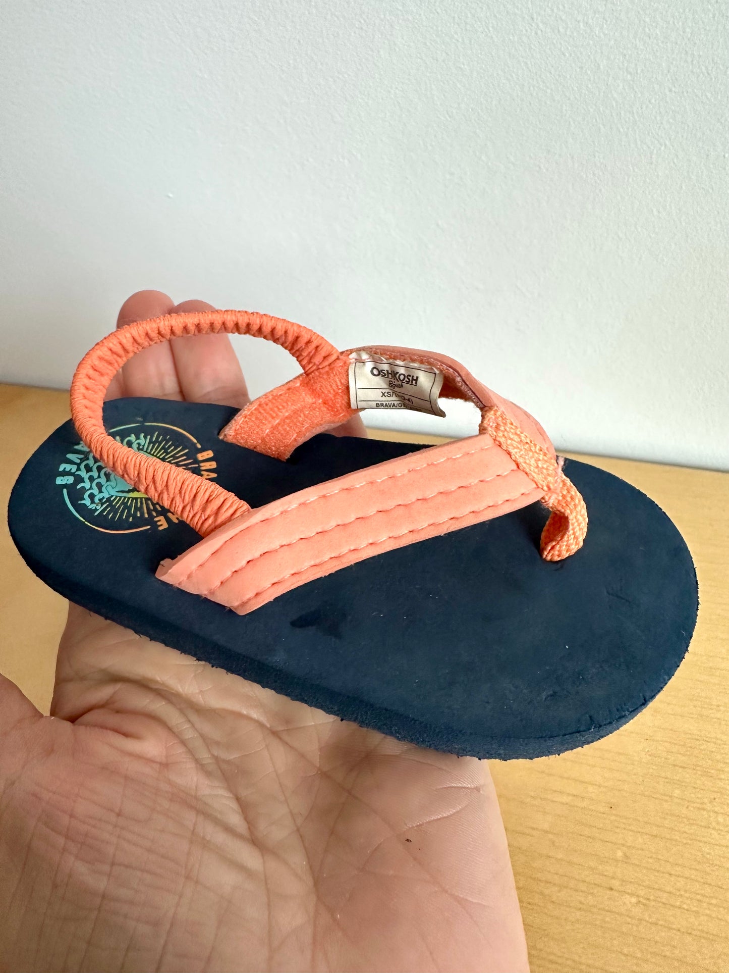 Orange Strap Sandals / Size 3-4 Infant