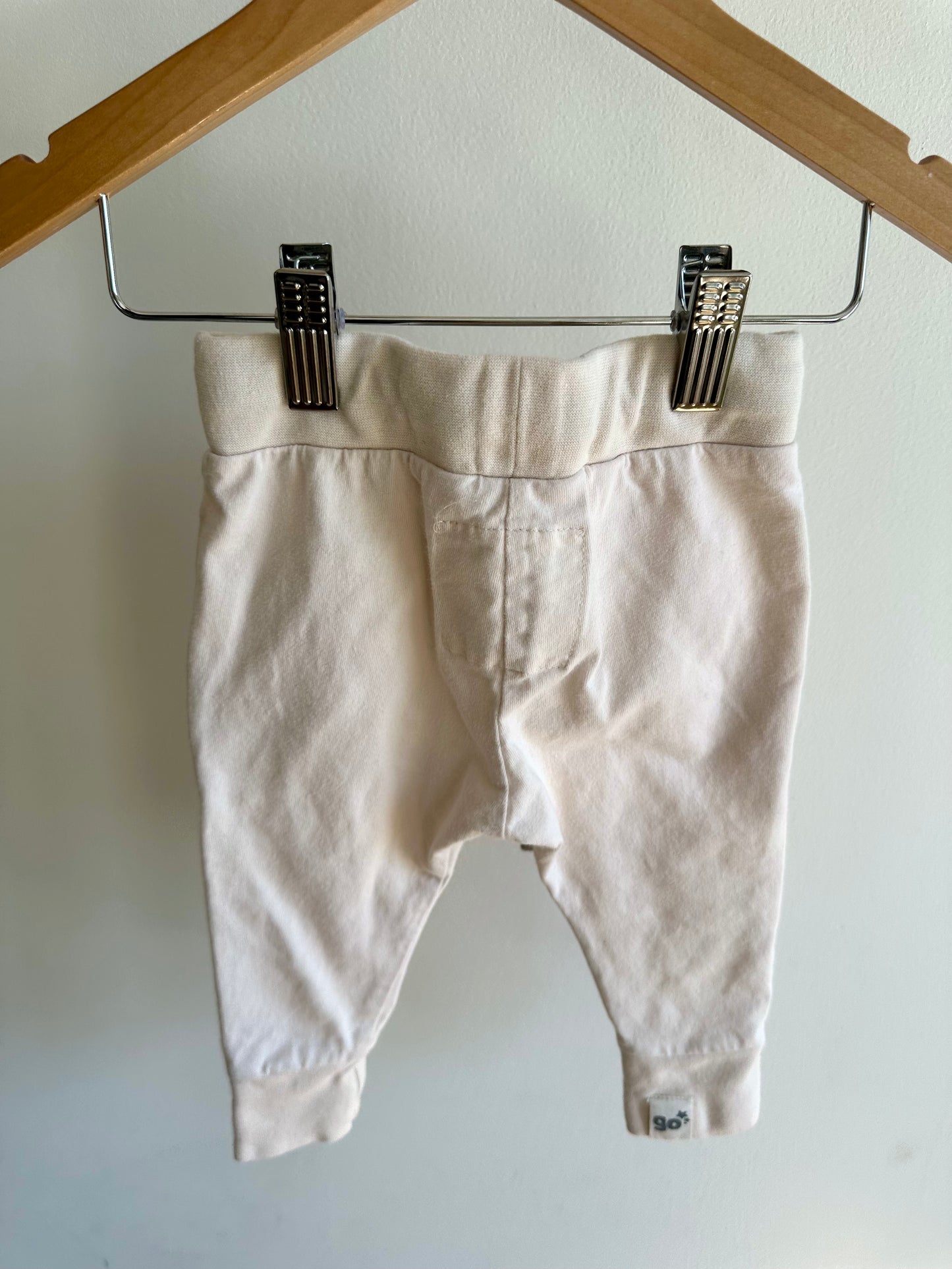White Organic Star Pants / 6-15m