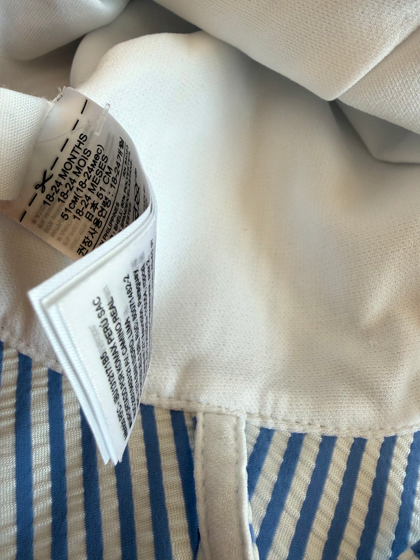 Gap Blue Stripe Eyelet Hat (With Tags) / 18-24m
