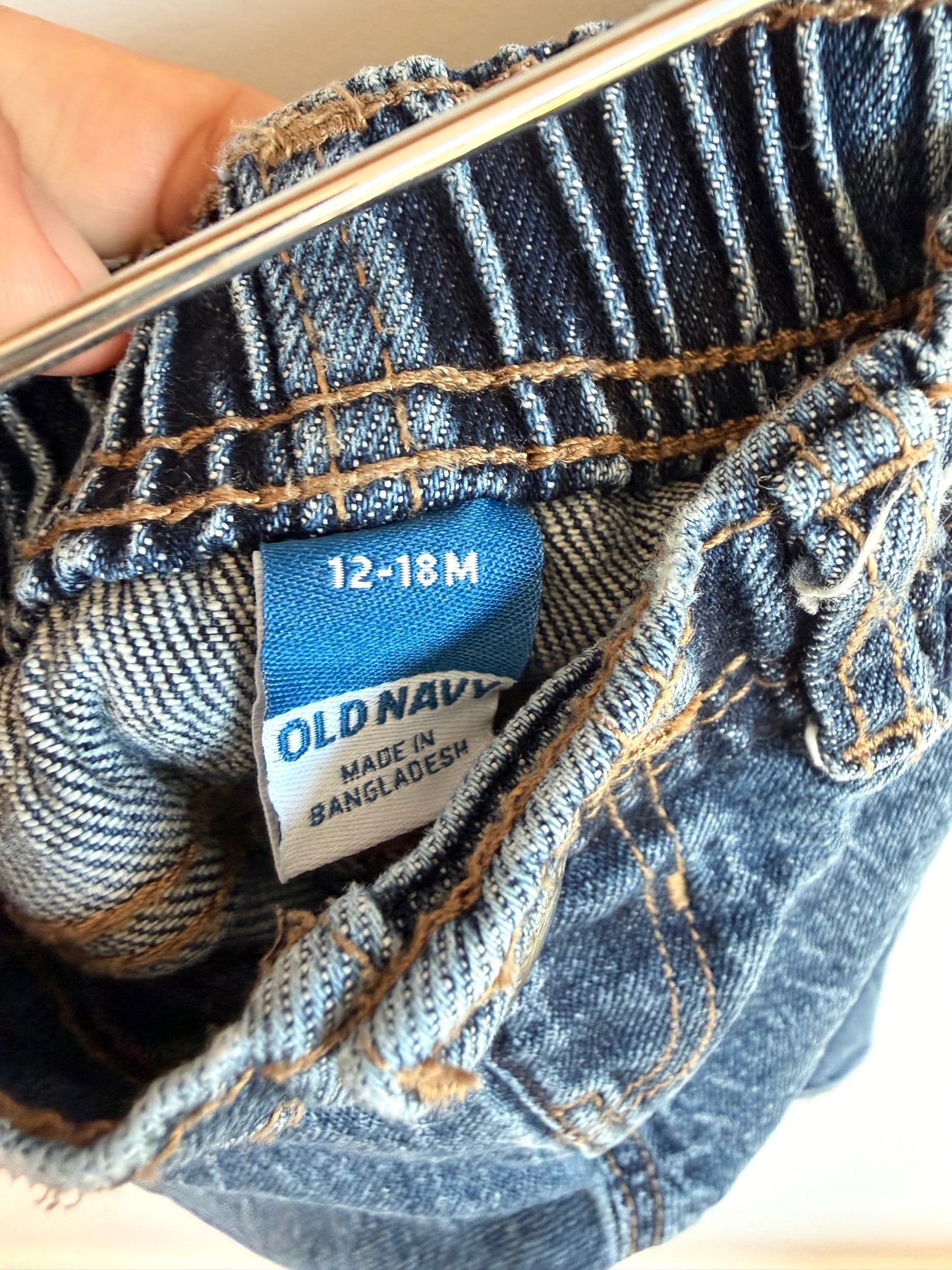 Blue Denim Stretchy Waist Jeans / 12-18m