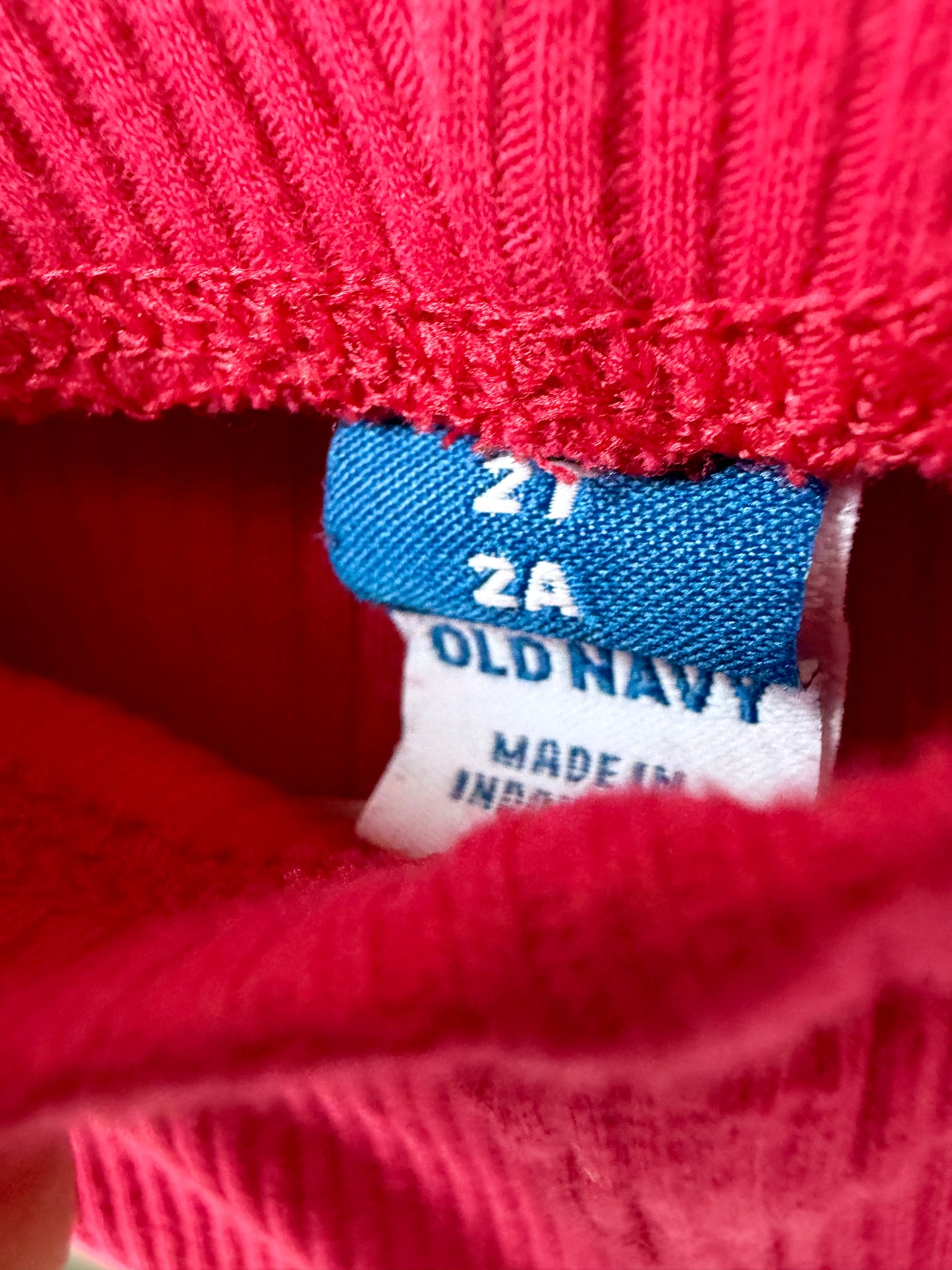 Red Flared Ribbed Pants / 2T