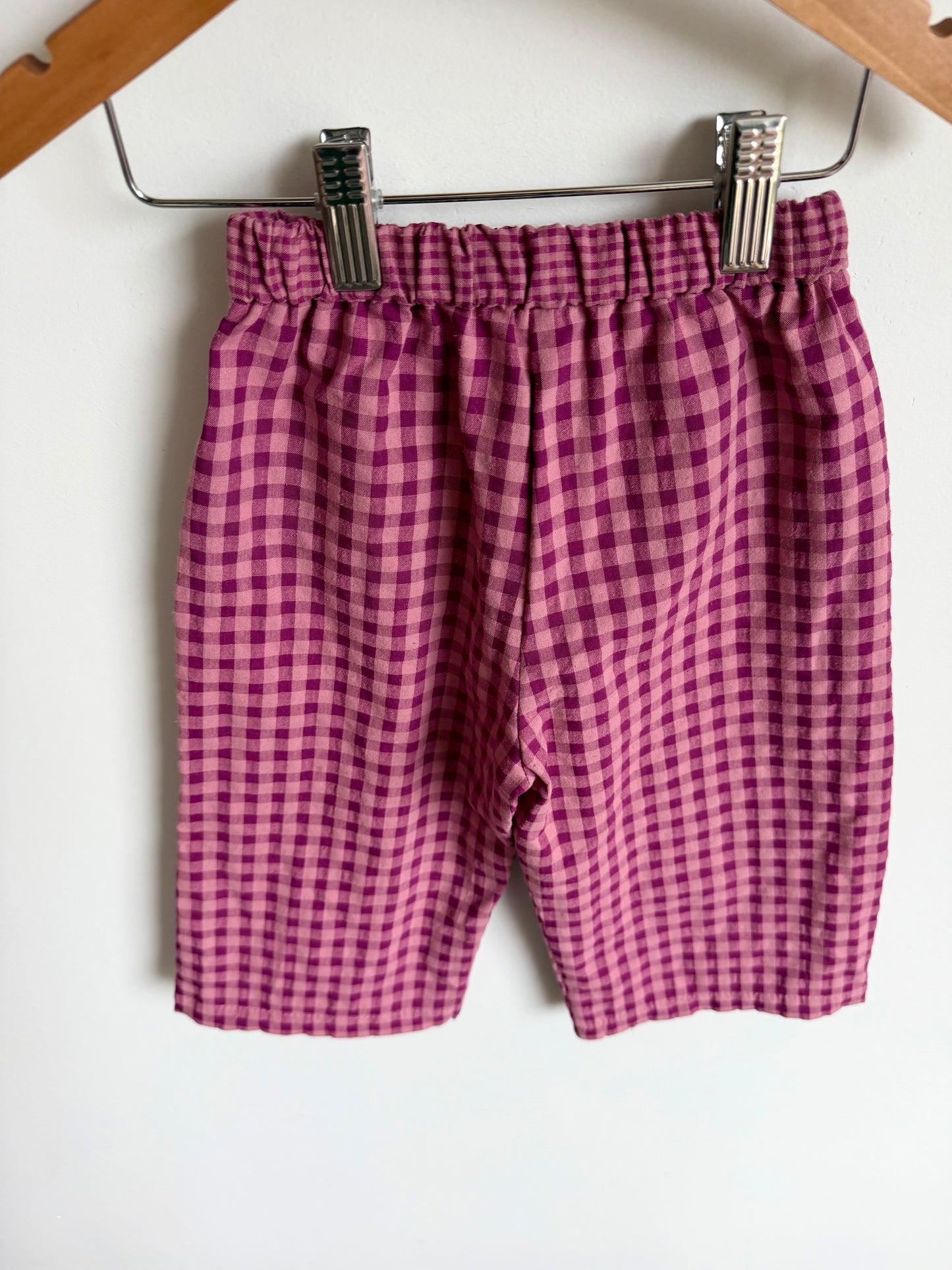 Checkered Purple Wide Leg Pants / 2T