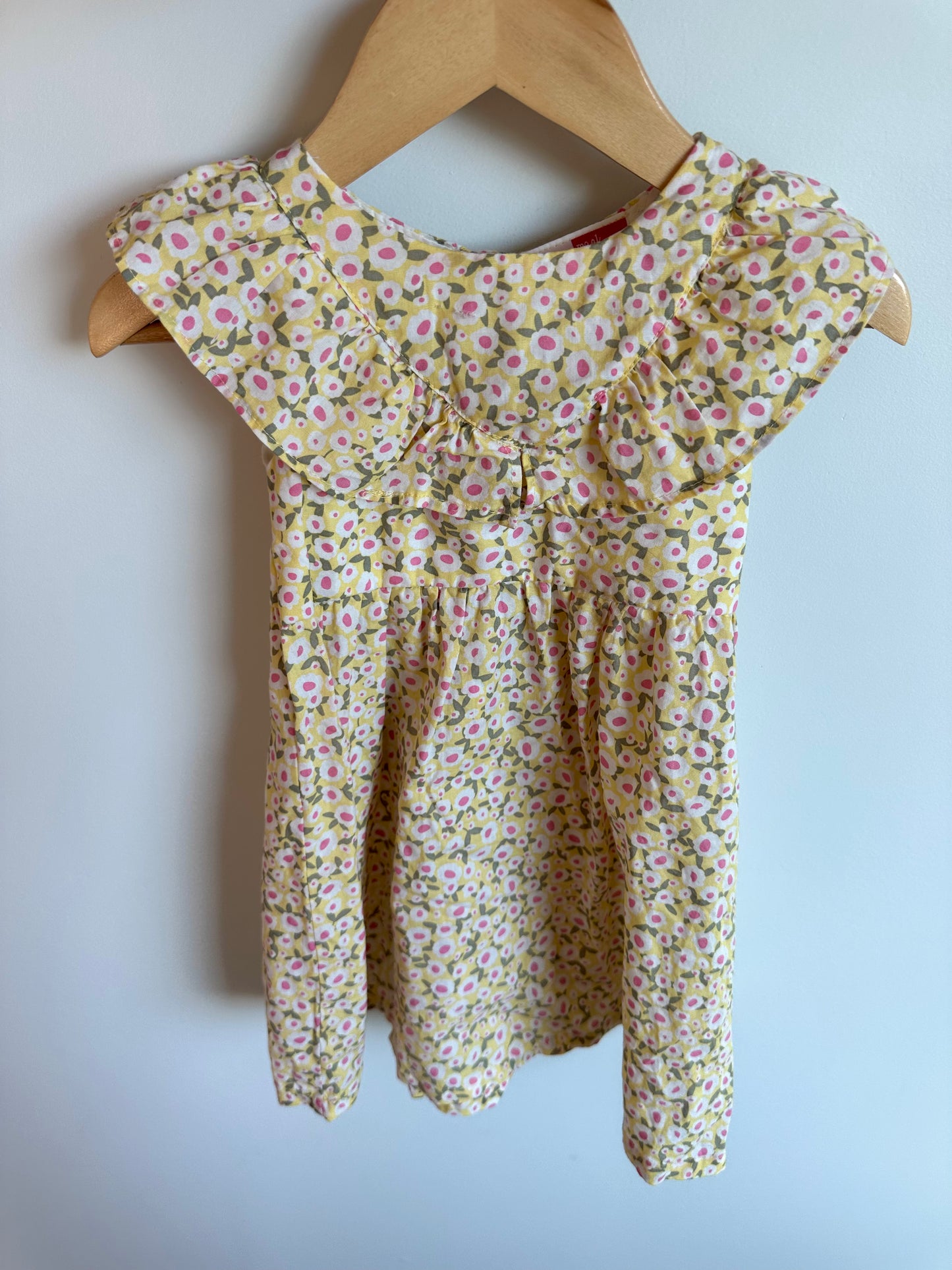 Yellow Ruffle Floral Dress / 2T