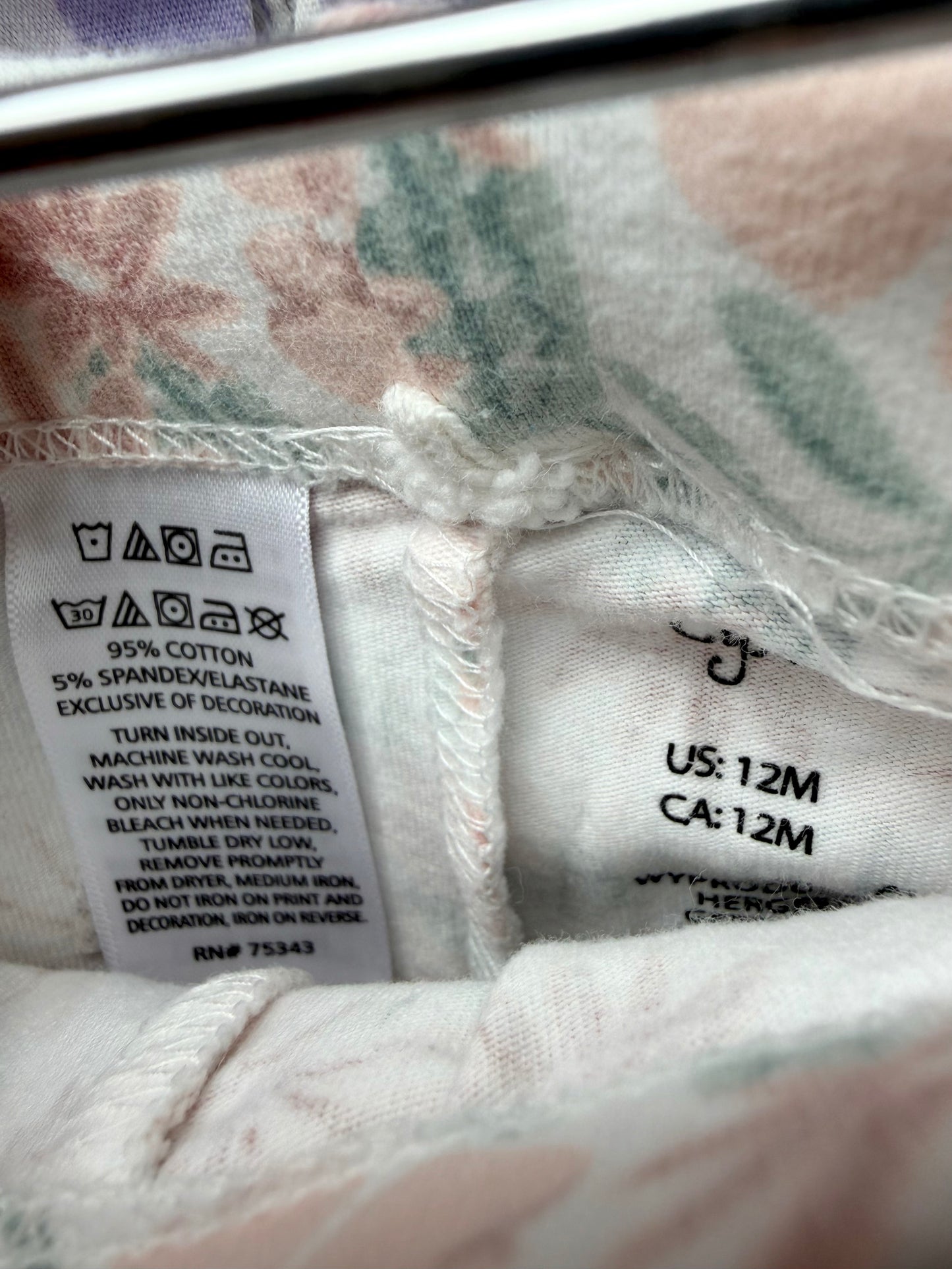 Floral White Biker Shorts / 12m