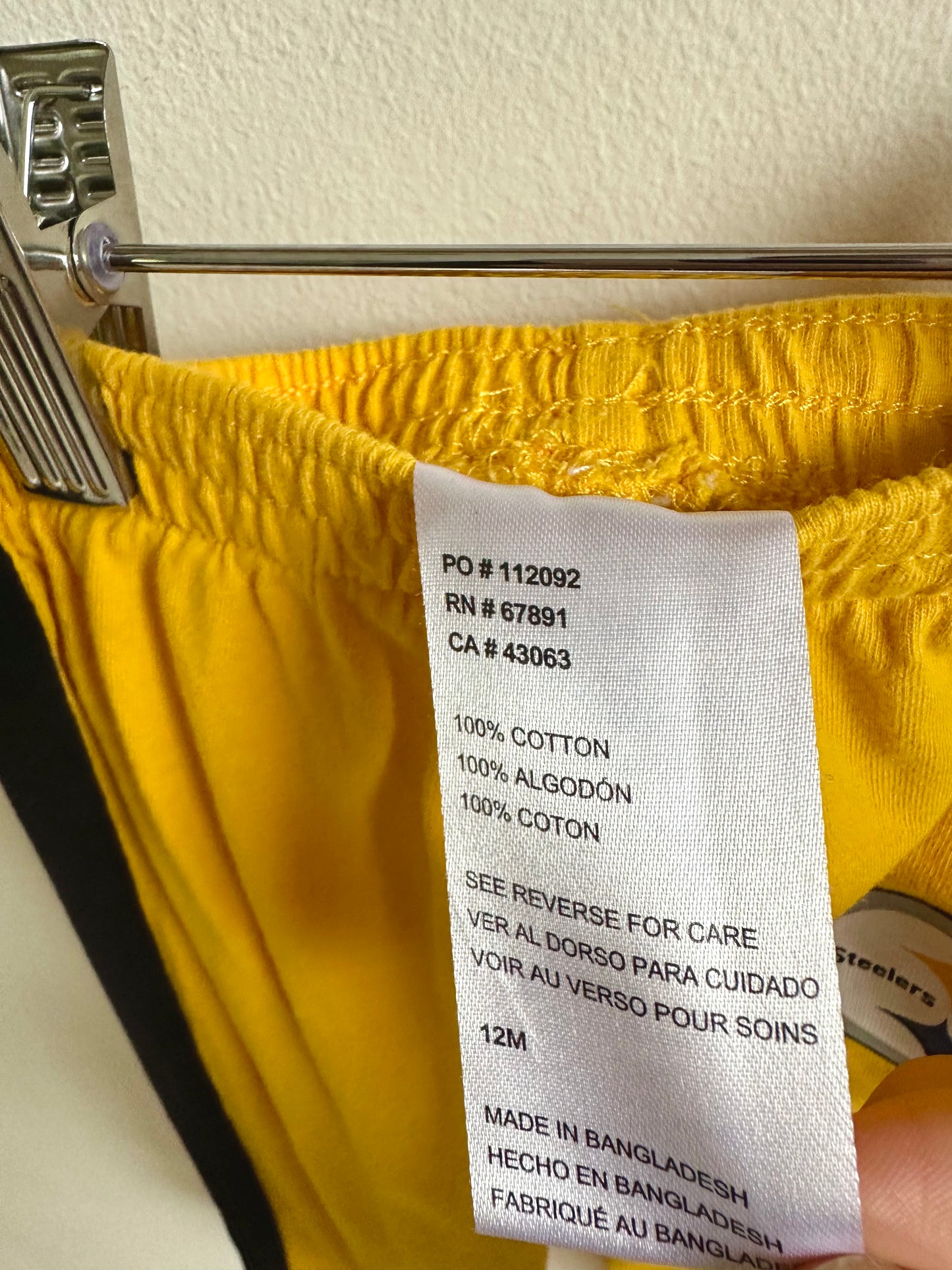 Yellow Steeler Pants / 12m