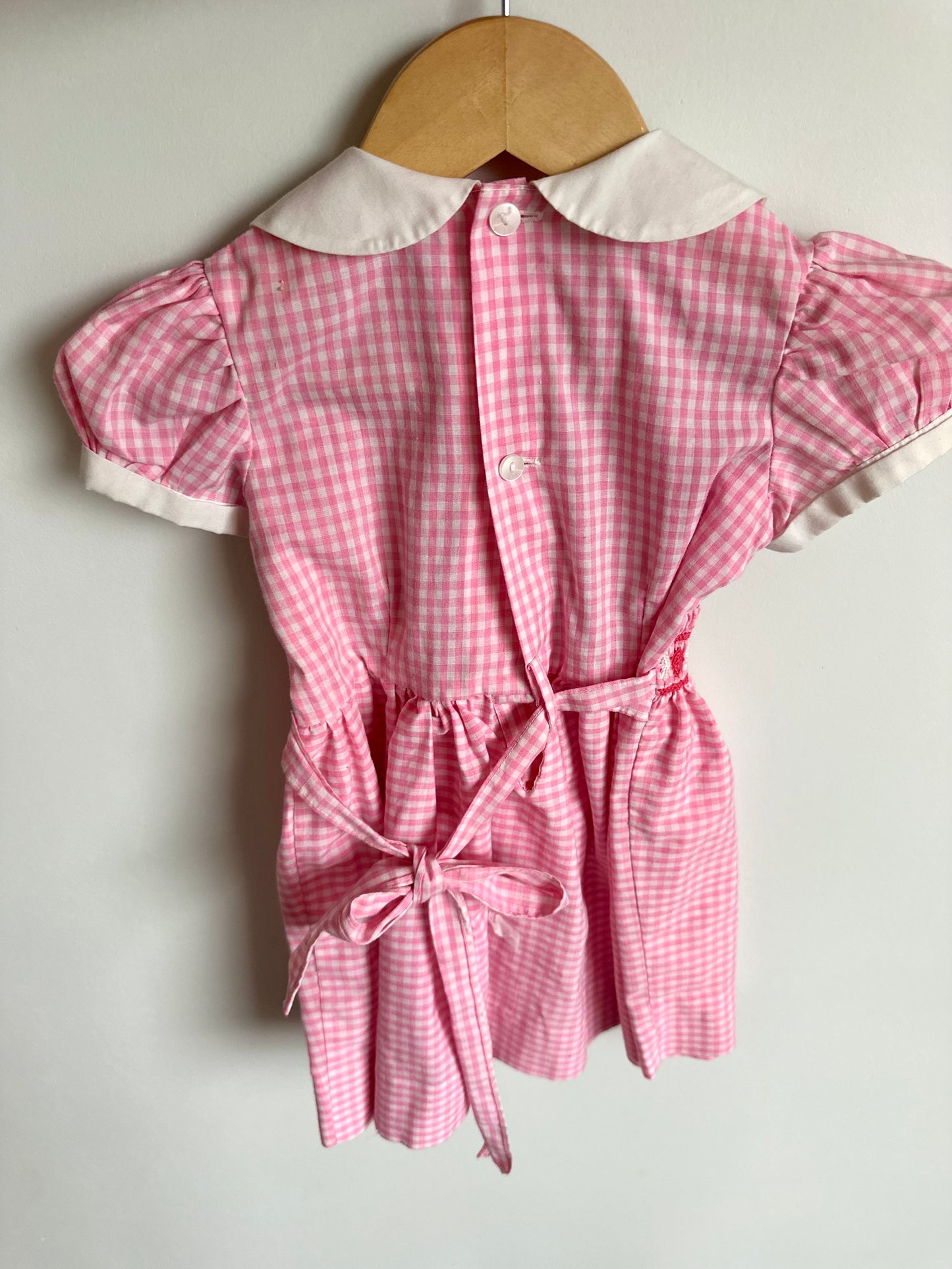 Vintage Pink Embroidery Dress / 18-24m?