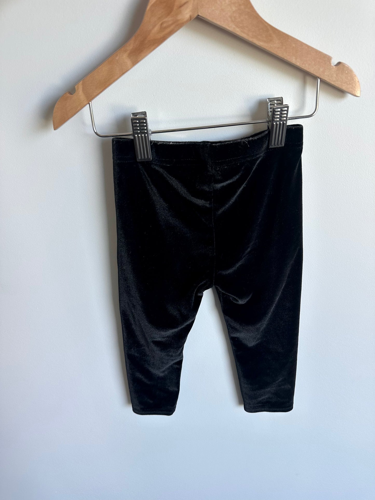 Black Velour Pants / 18-24m