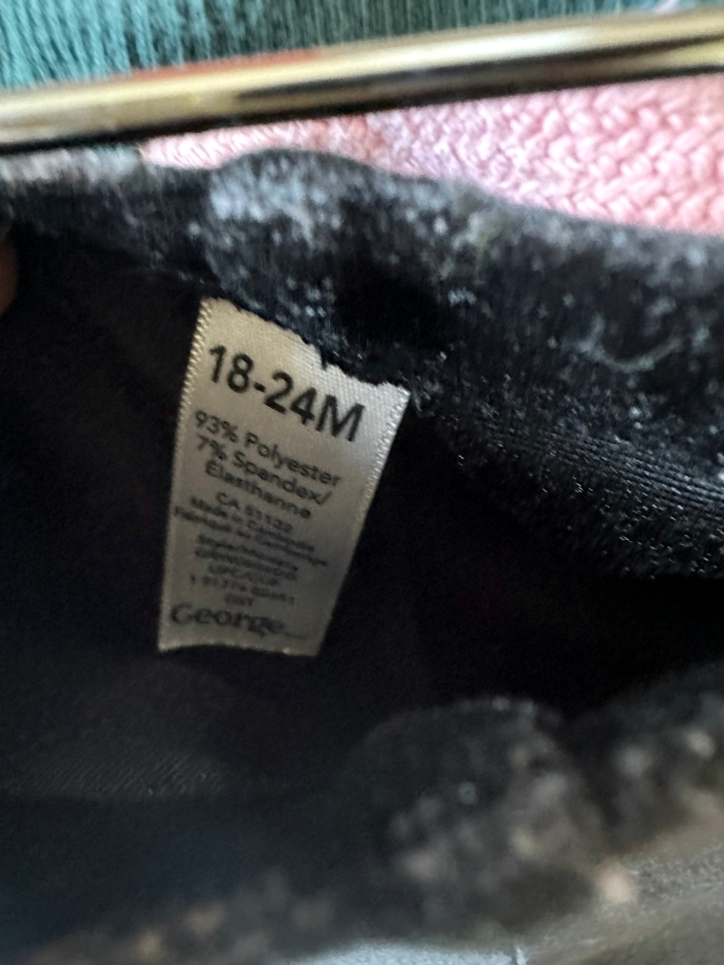 Black Velour Pants / 18-24m