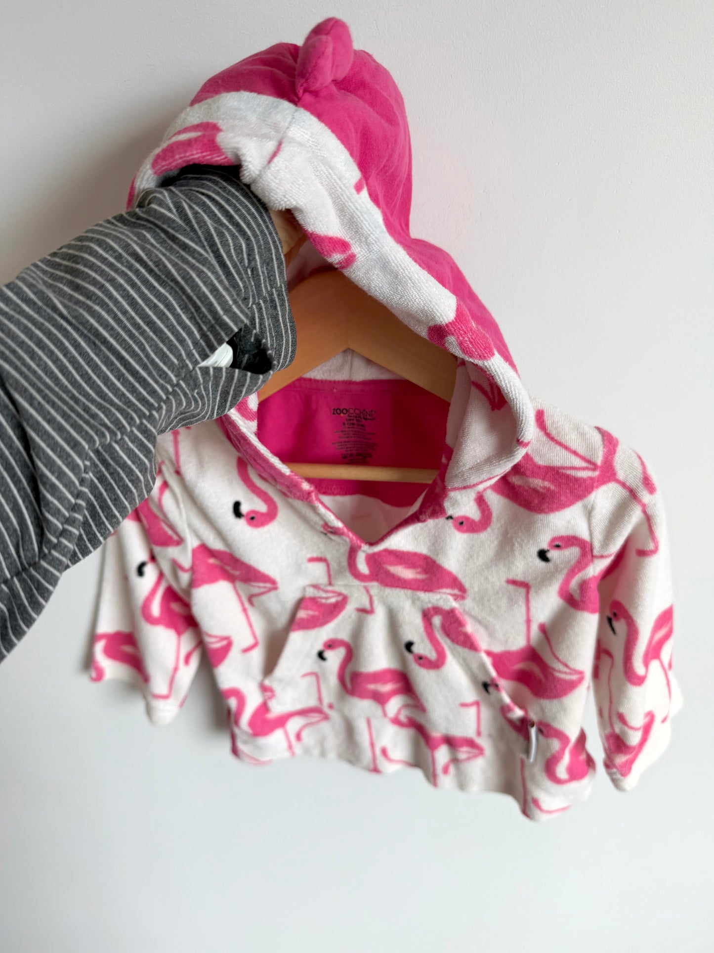 Flamingo Towel Hood Top / 6-12m