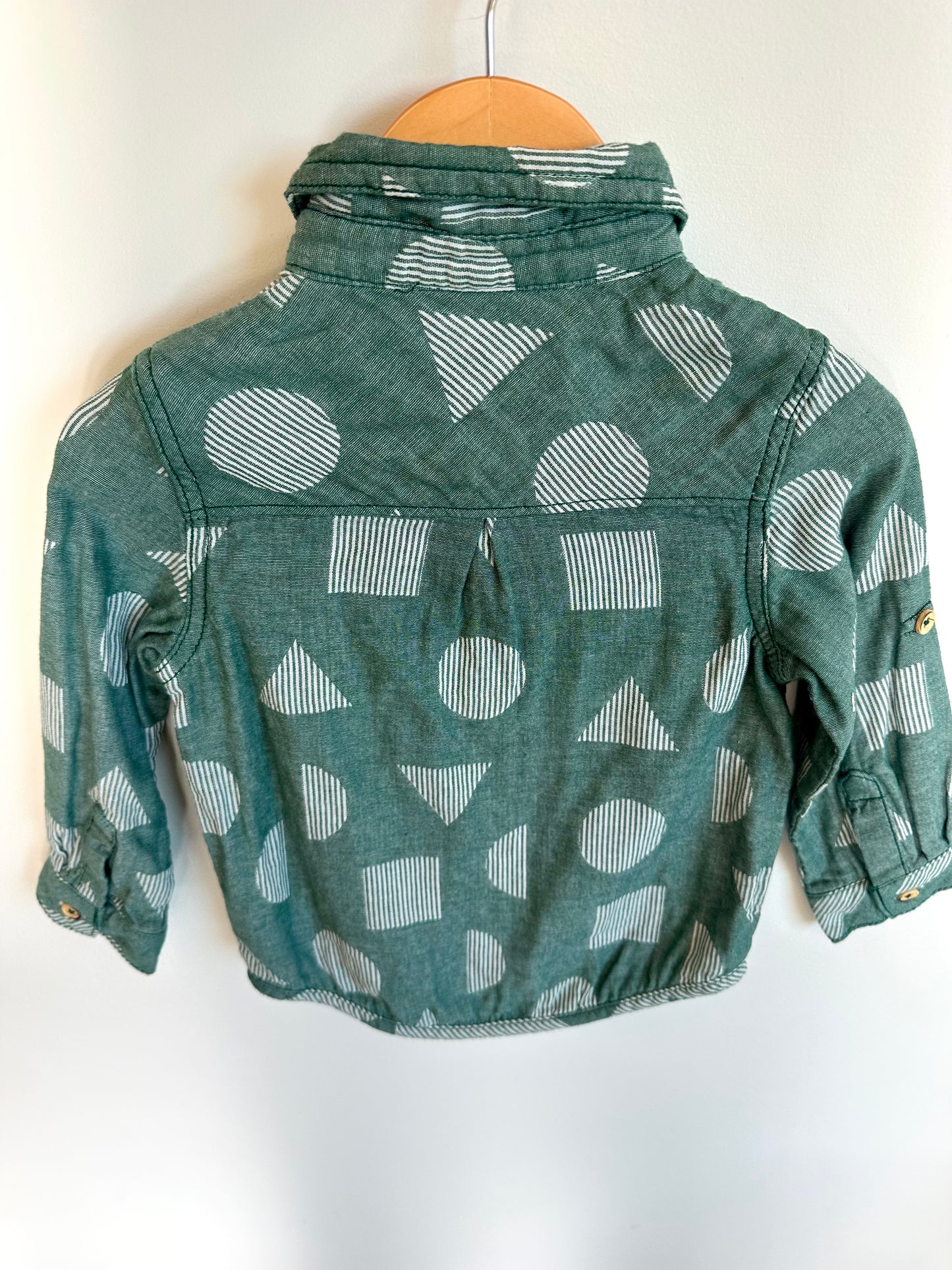 Oshkosh Green Shapes Button Up Long Sleeve / 2T