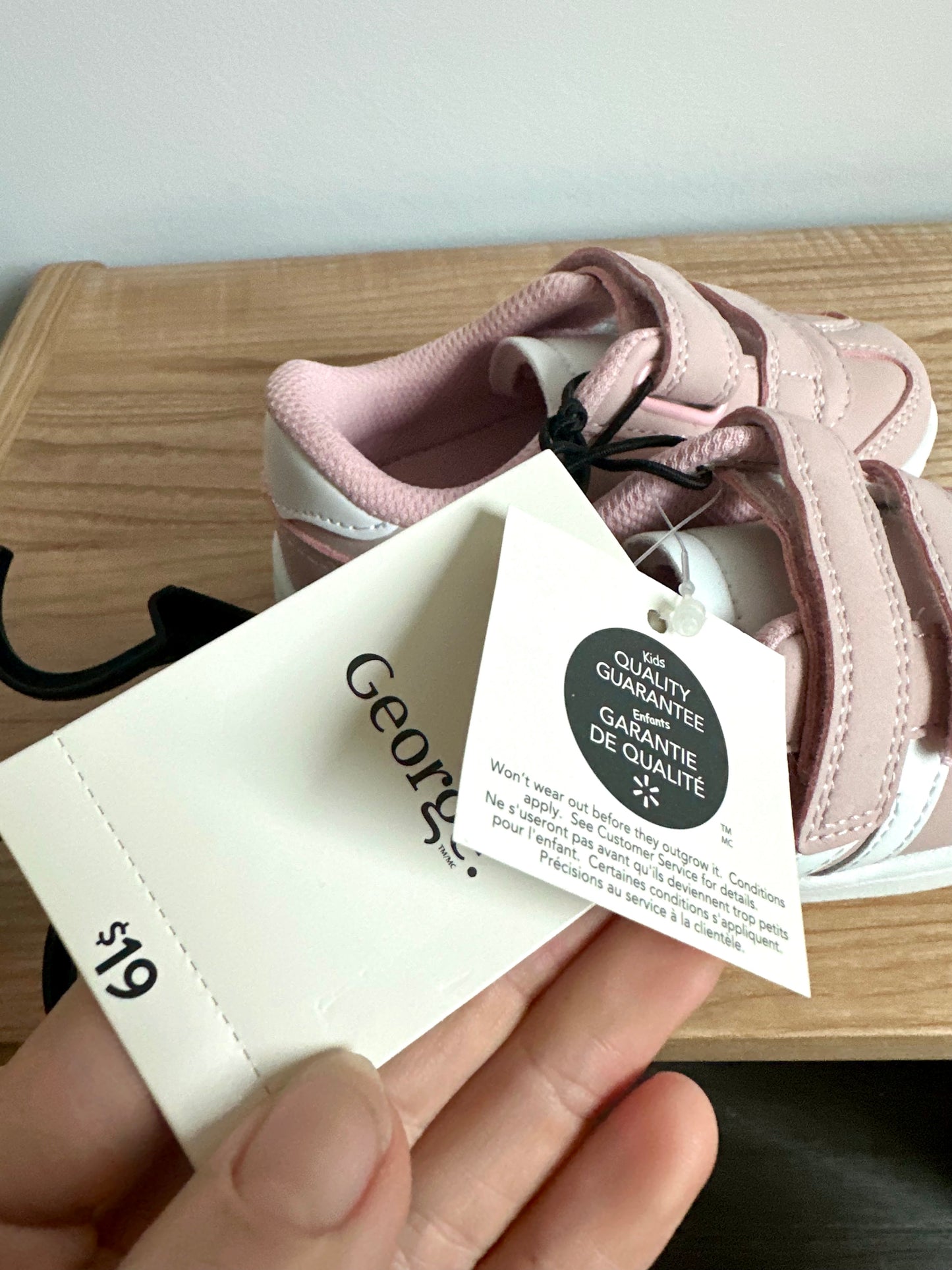 Pink Velcro Runners (With Tags) / Size 7 Toddler