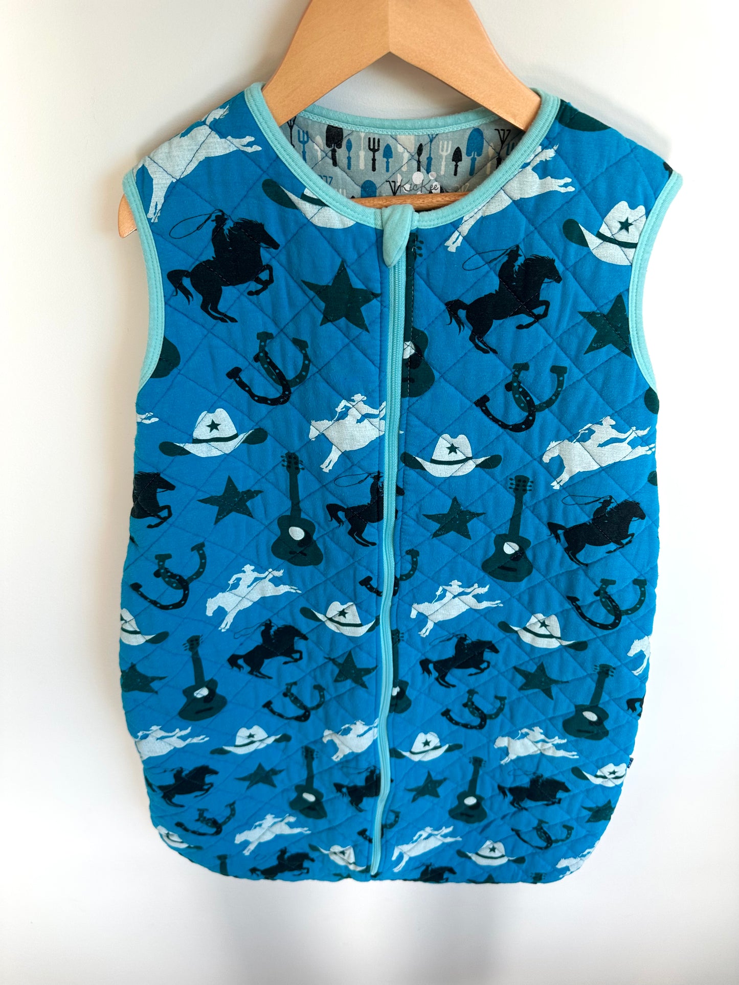 Kickee Pants Quilted Blue Rodeo Sleep Sac / 6-18m