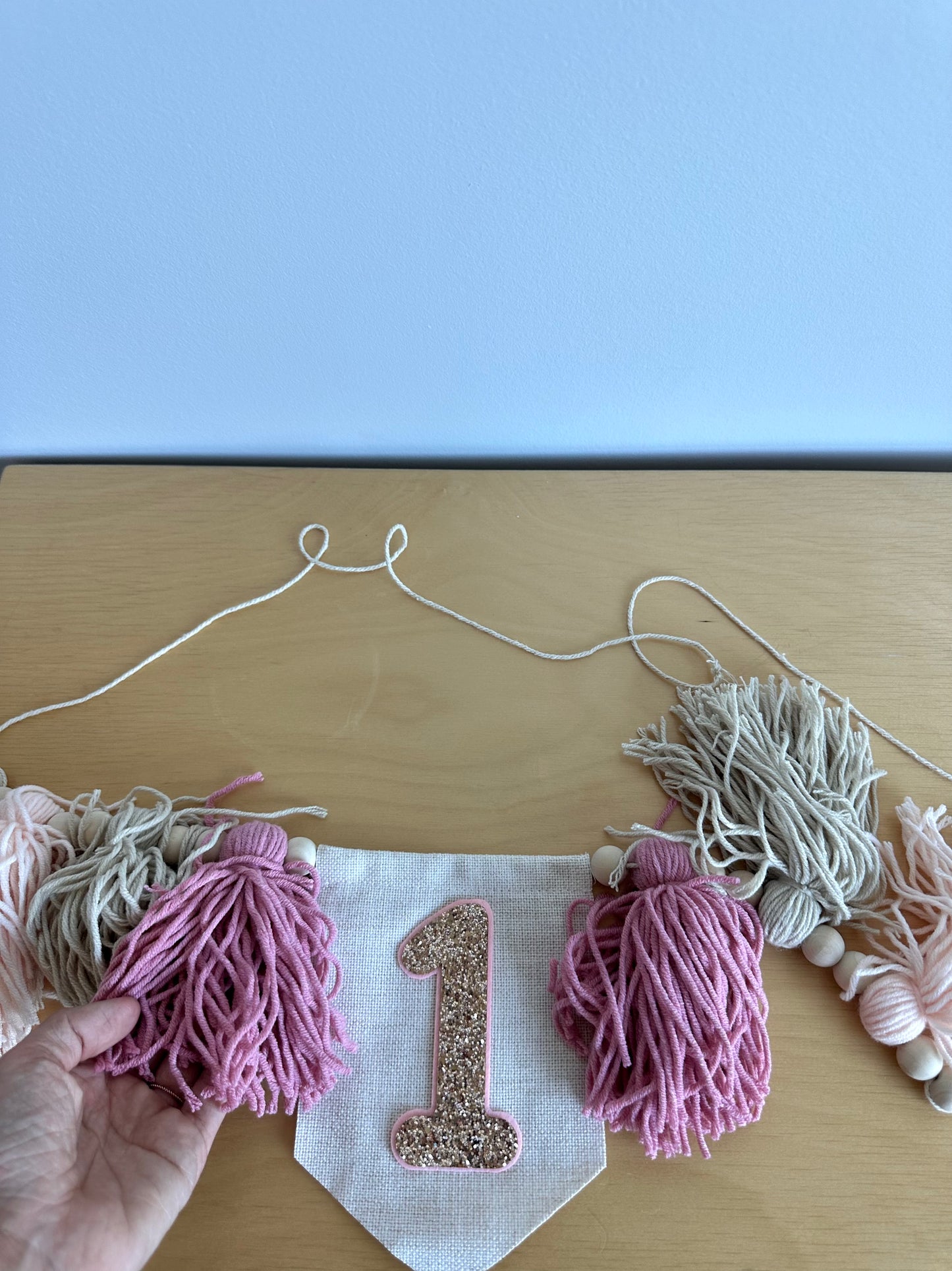 Pink 1st Birthday Banner
