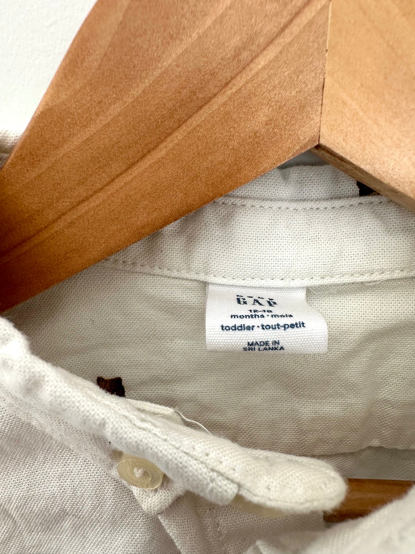 Gap Collared Bear Formal Shirt / 12-18m