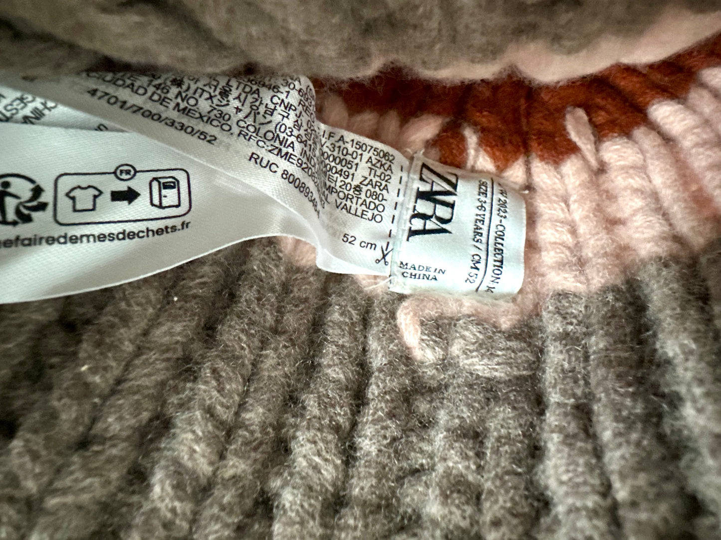 Zara Striped Knit Toque / 3-5T