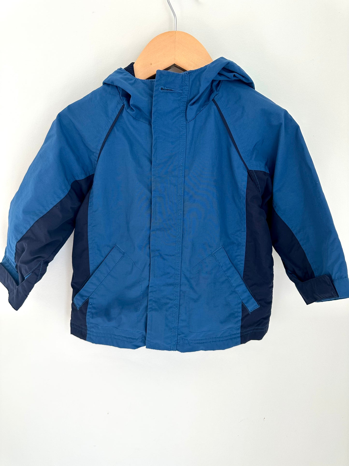 Blue Two Tone Hooded Jacket / 12-18m