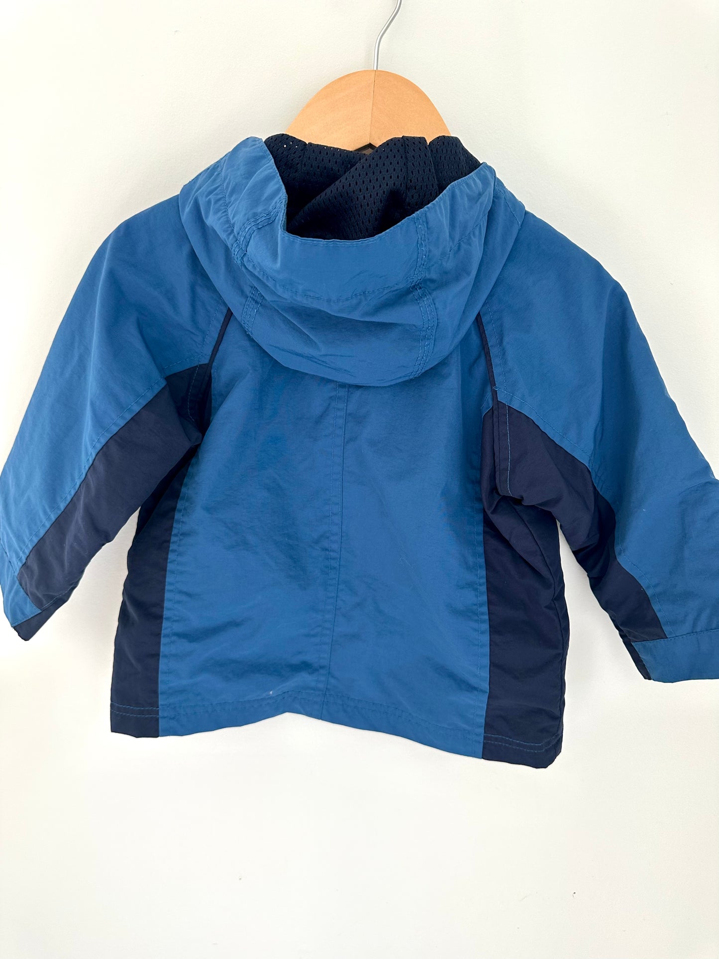 Blue Two Tone Hooded Jacket / 12-18m