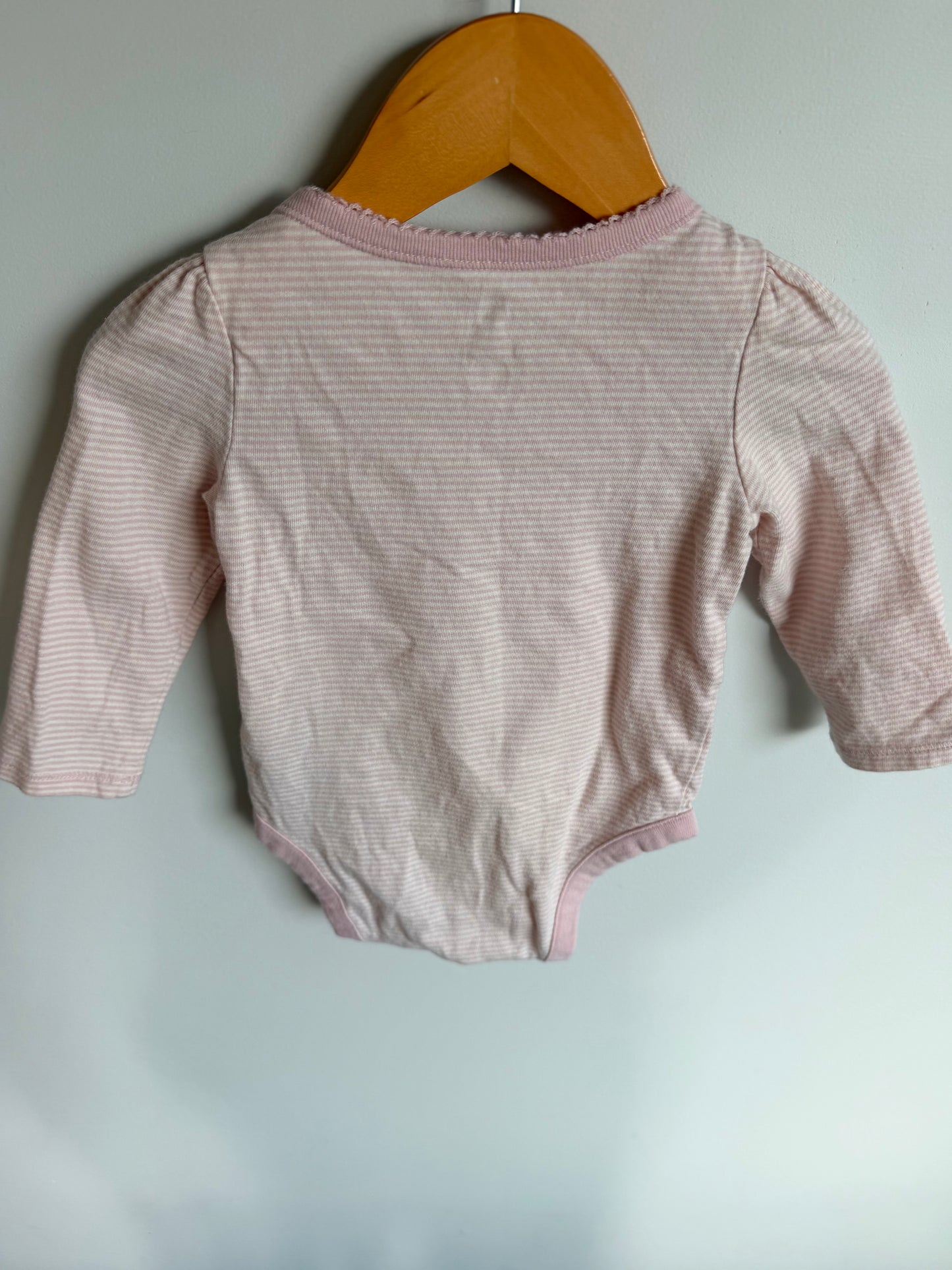 Gap Pink Striped Bodysuit / 12-18m