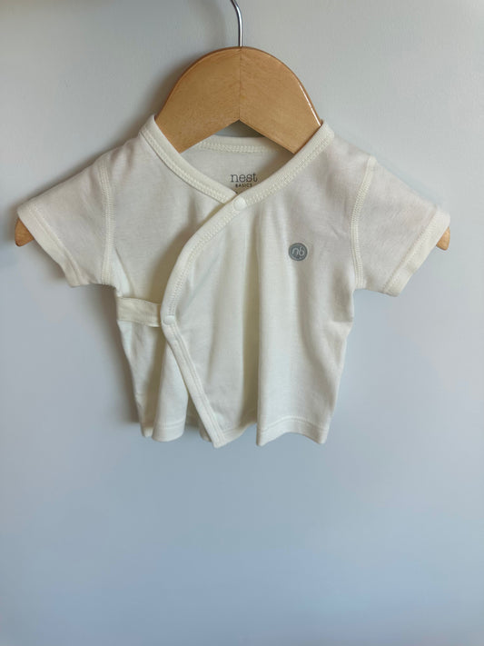 Nest Cream Side Snap Top / 0-3m