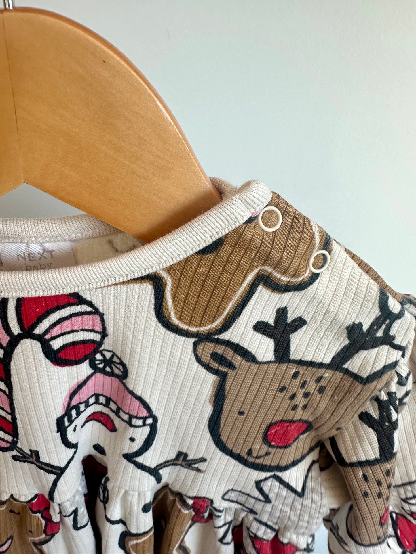 Snowman + Santa Rib Dress / 3-6m