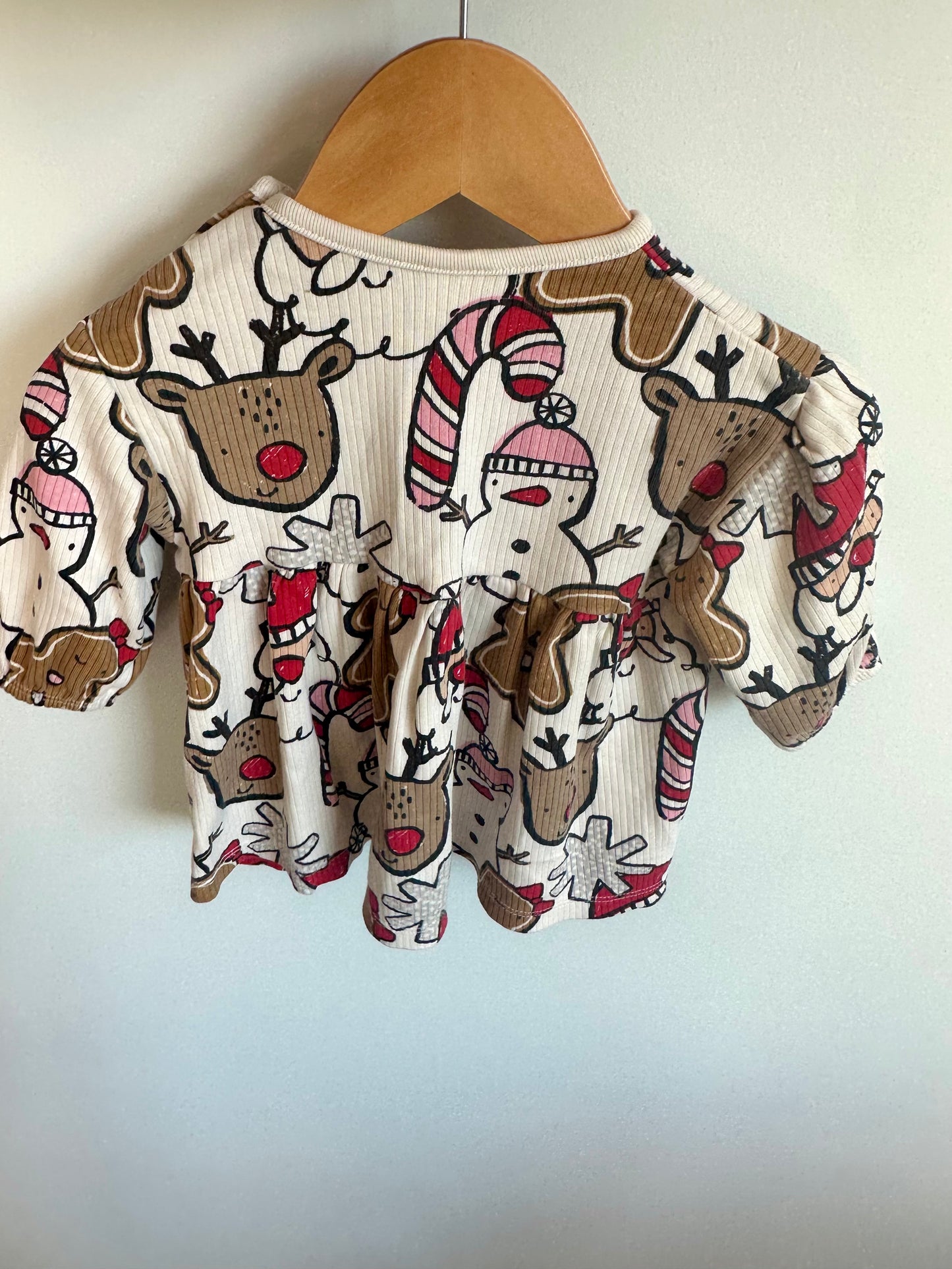 Snowman + Santa Rib Dress / 3-6m