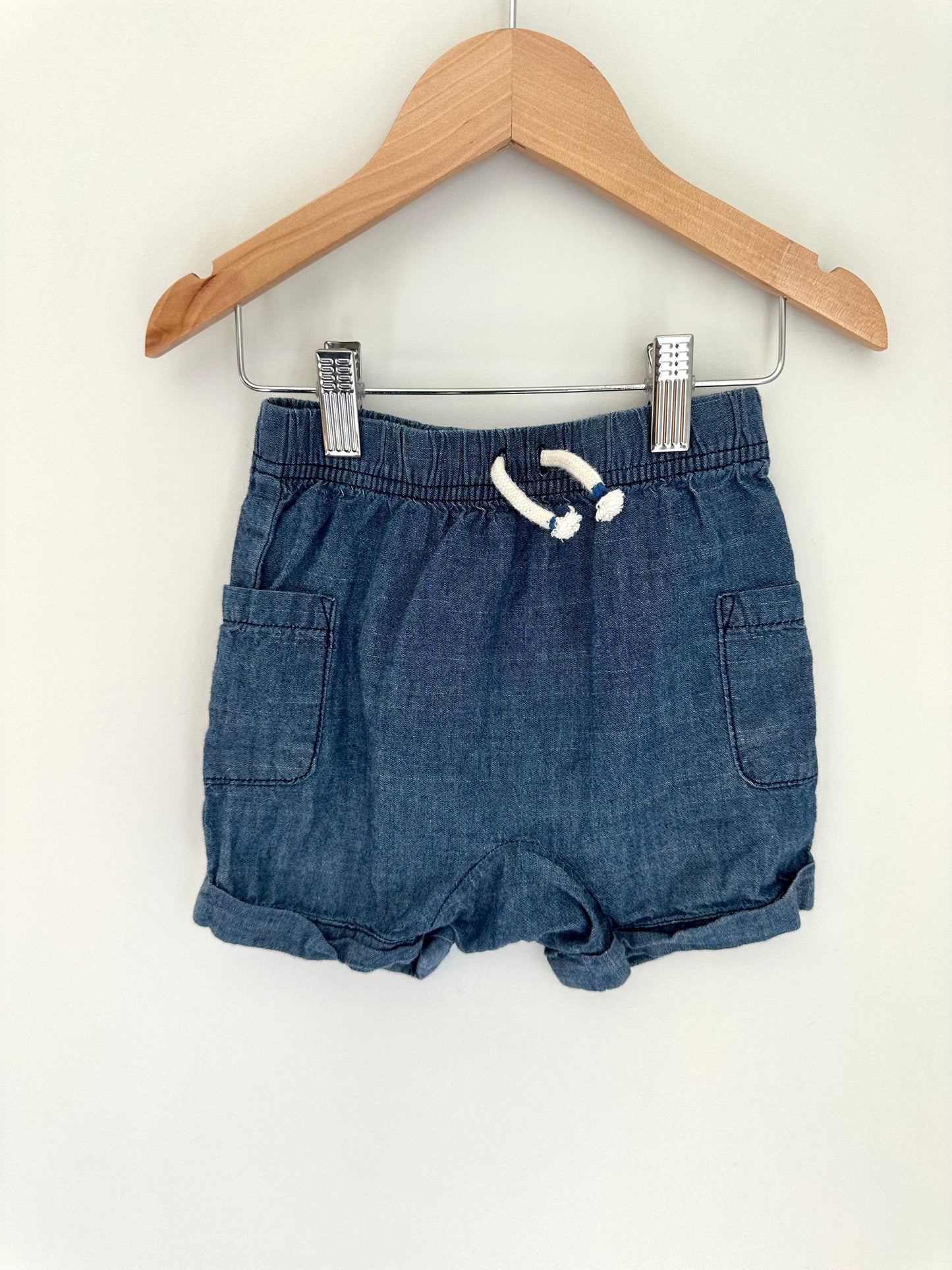 Chambray Side Pocket Shorts / 12-18m