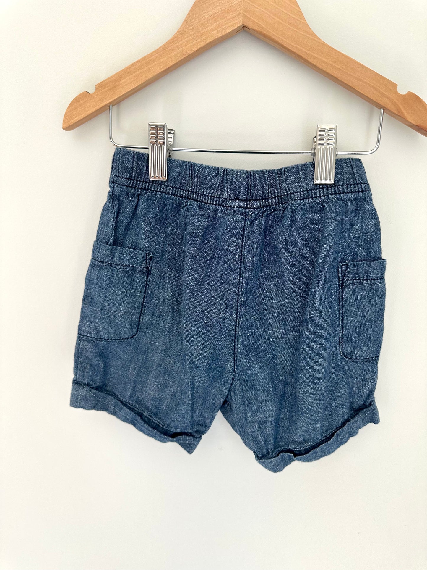 Chambray Side Pocket Shorts / 12-18m