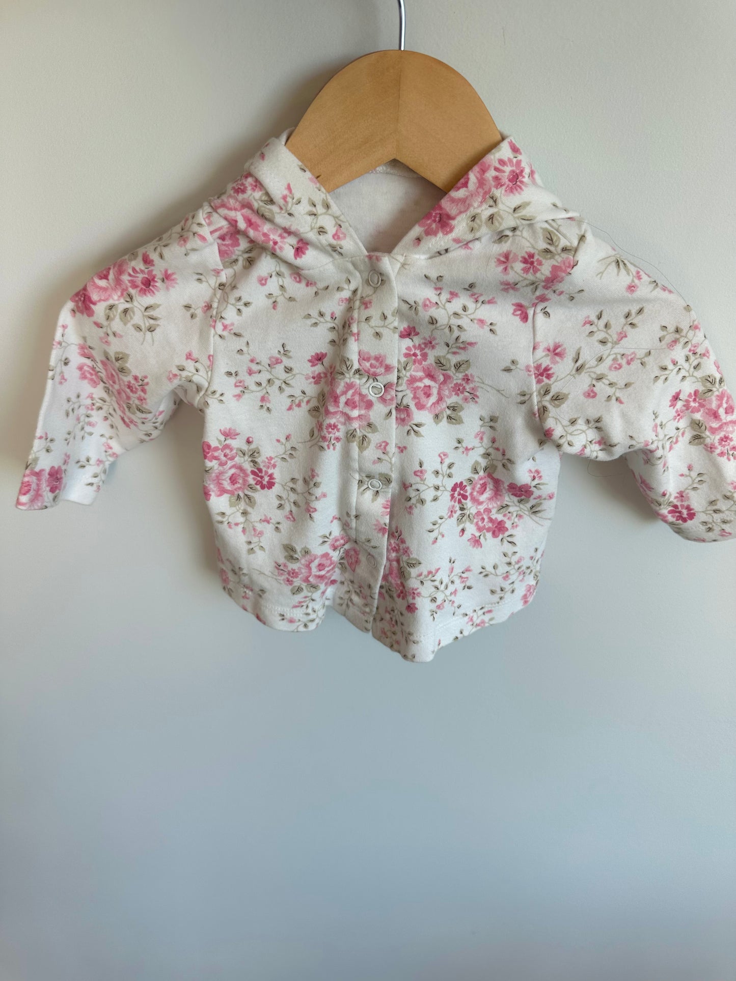 Pink Floral Hoodie with Bow / 6m