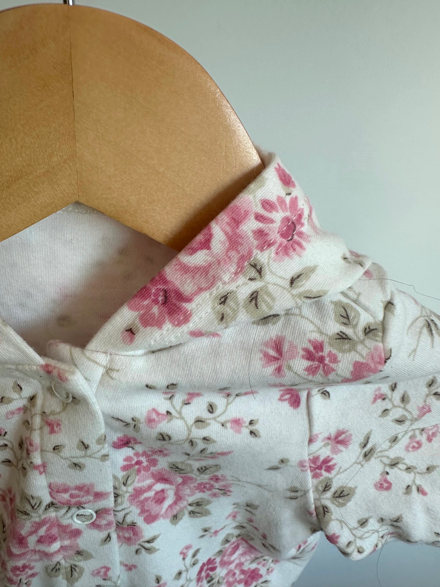 Pink Floral Hoodie with Bow / 6m