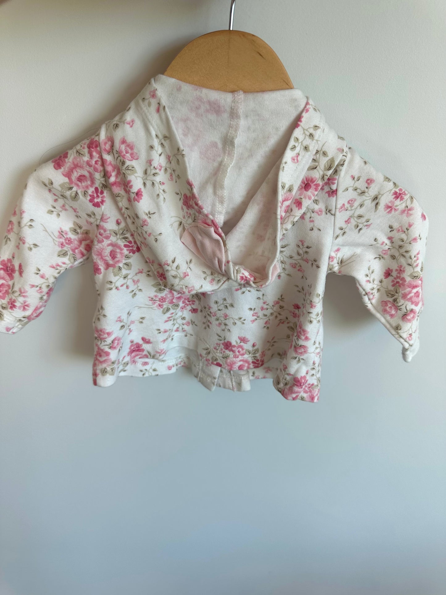 Pink Floral Hoodie with Bow / 6m