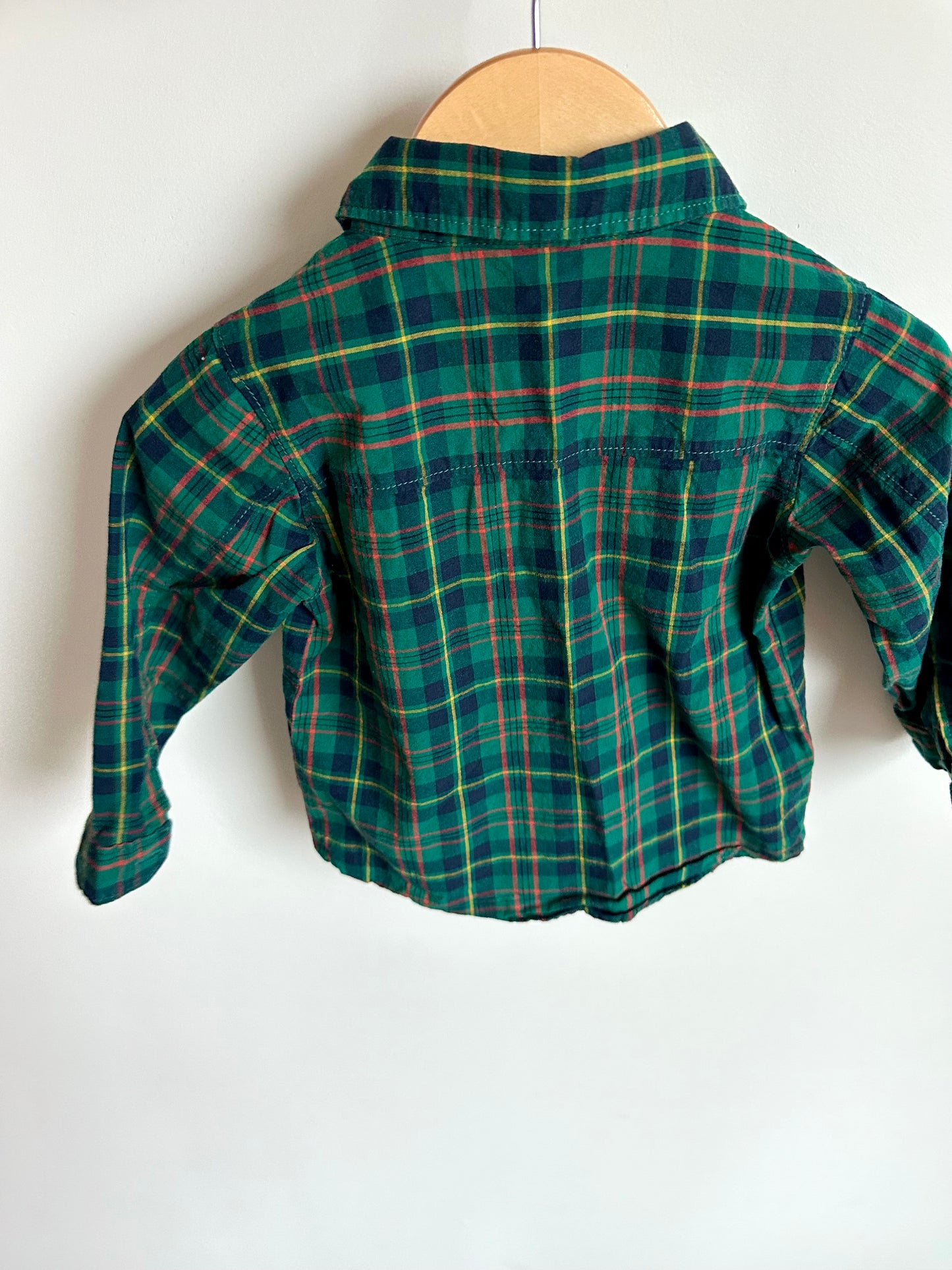 Green Plaid Button Up / 18-24m