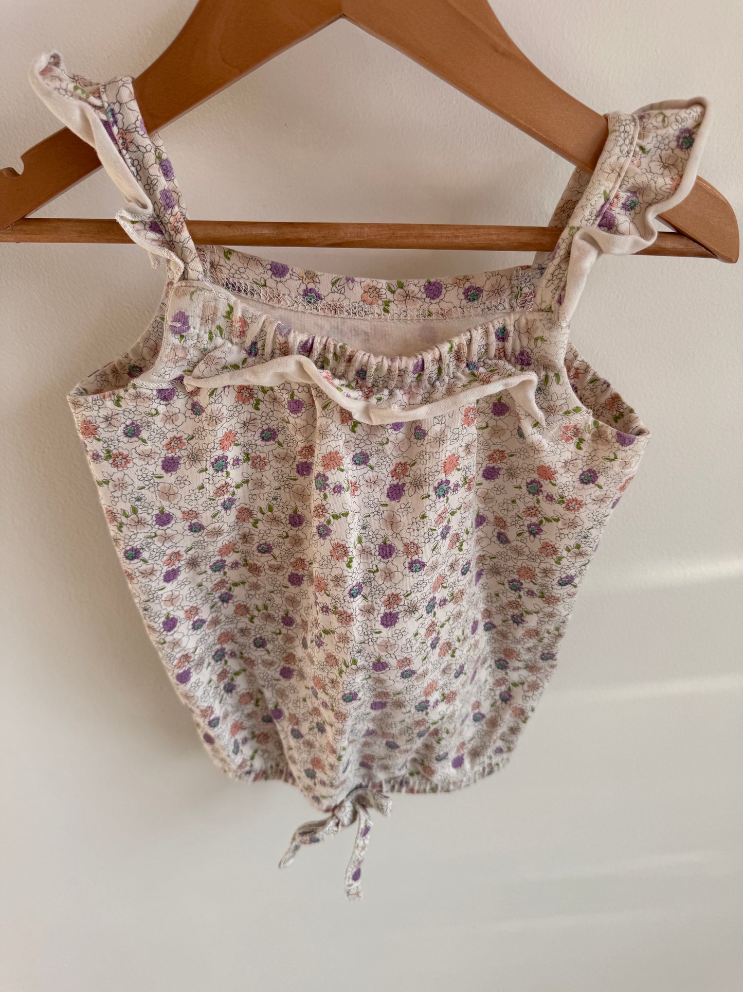 Peekaboo Beans Floral Tank / 3T