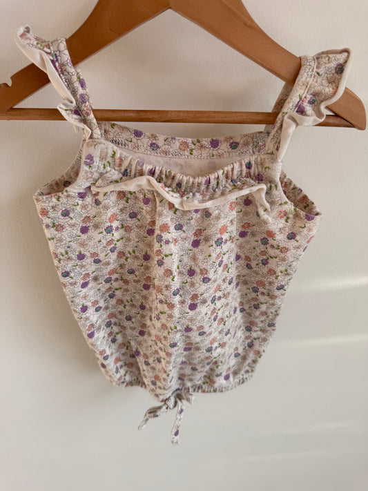Peekaboo Beans Floral Tank / 3T