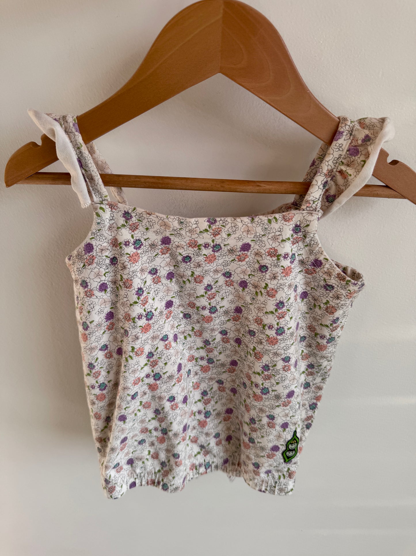 Peekaboo Beans Floral Tank / 3T