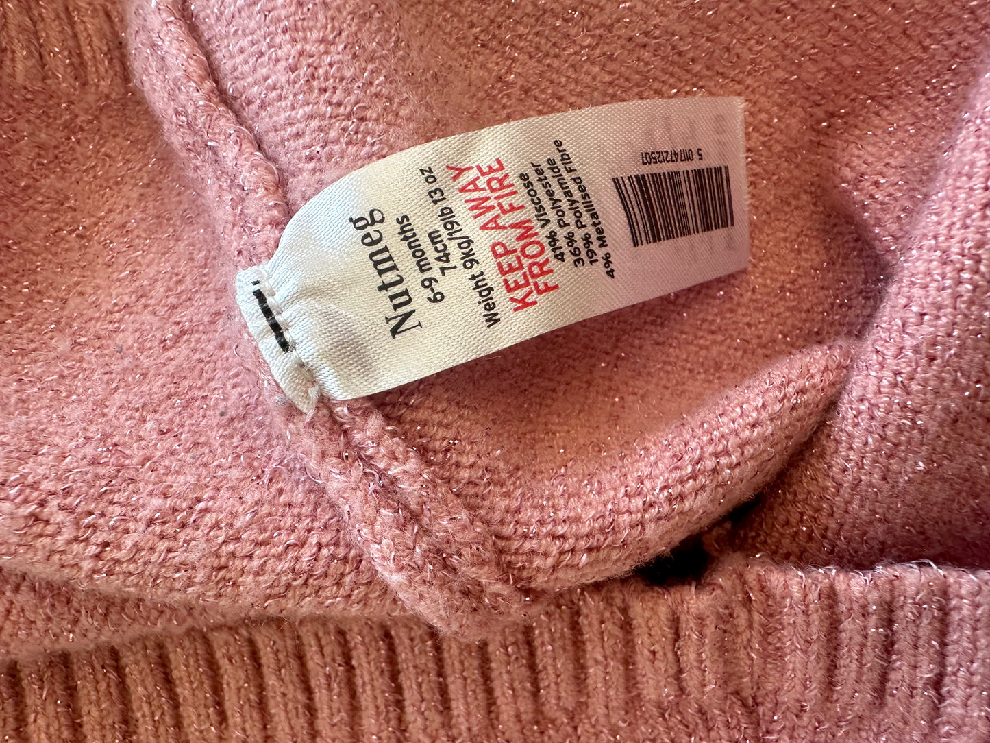 Pink Knit Teddy Dress / 6-9m