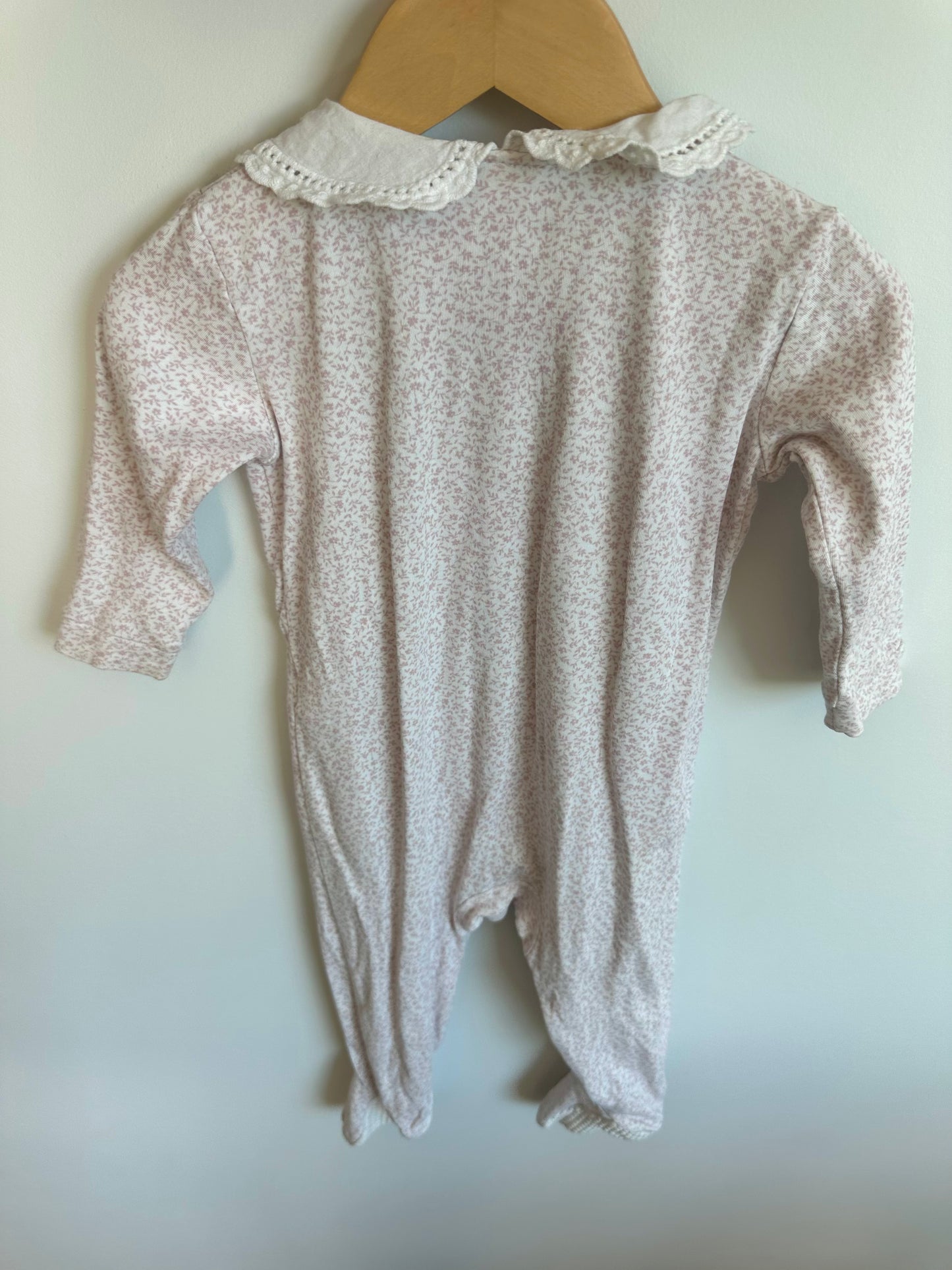 Lace Collared Fairy Embroidered Jumpsuit / 9-12m