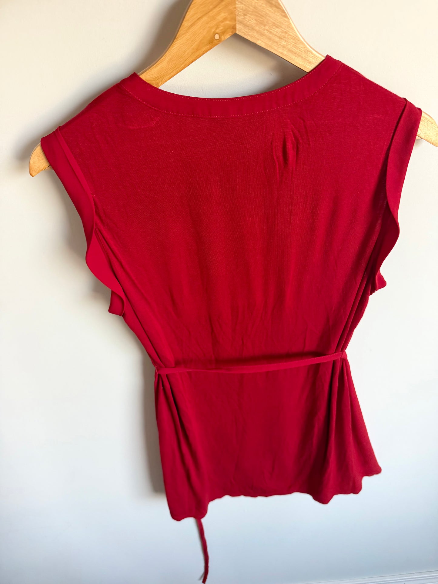 Red Maternity Belted Top / Medium