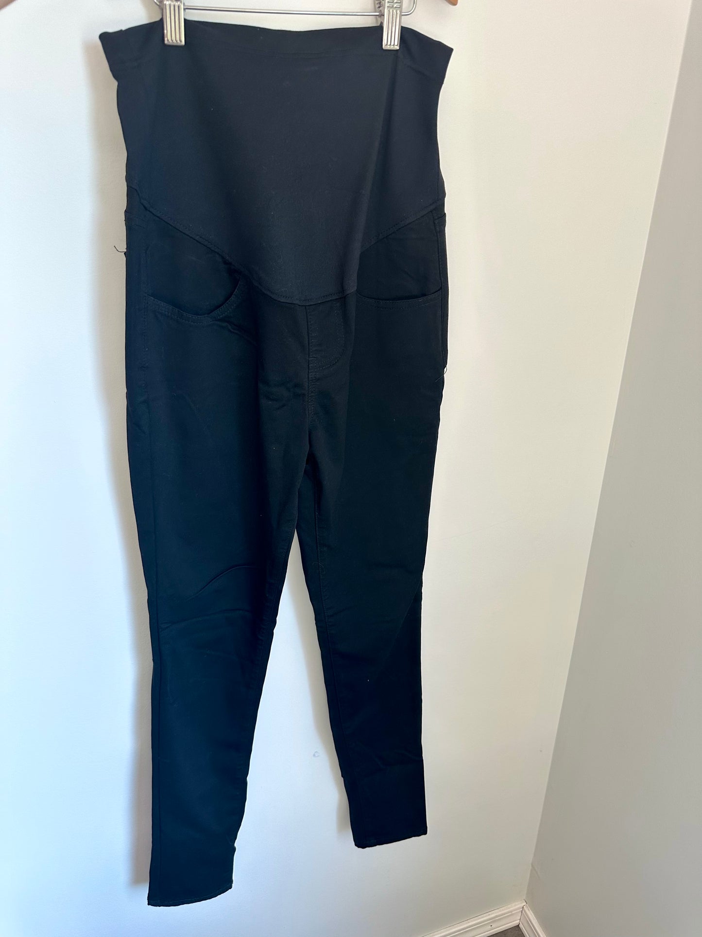 Rayon Black Maternity Stretch Jean Look Pants / Medium