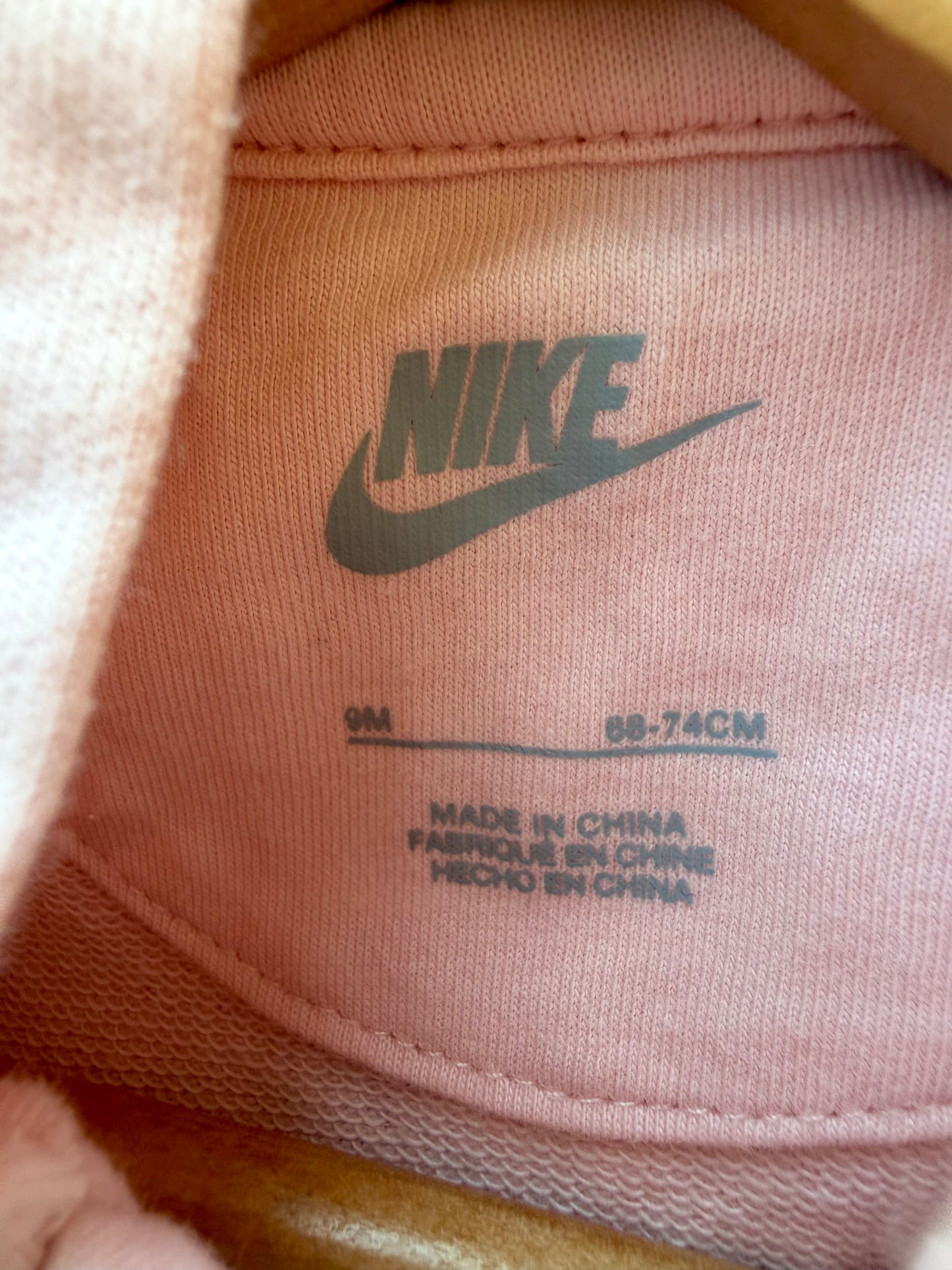 Nike Pink Hood Jumpsuit / 9m