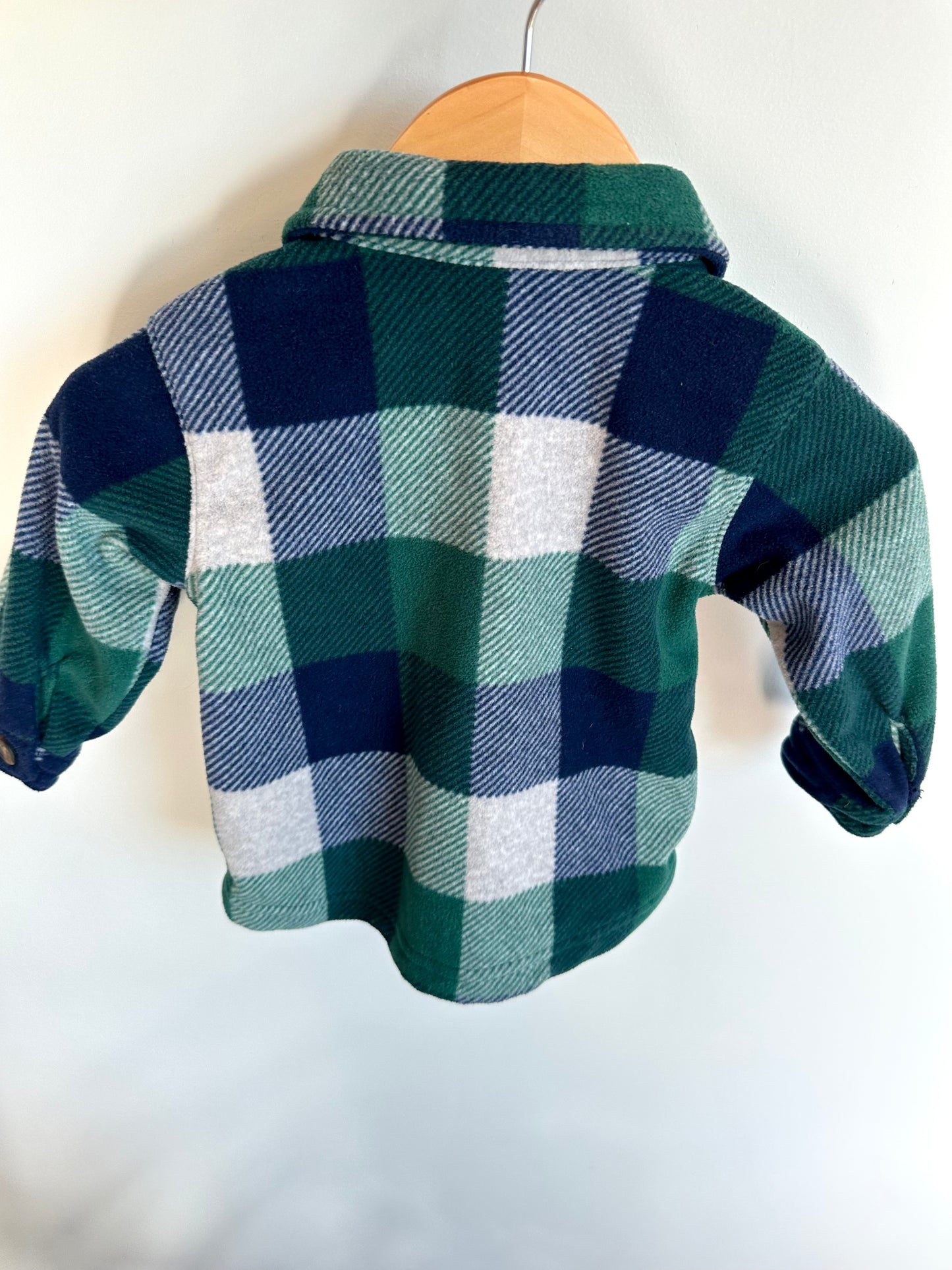 Green Checkered Fleece Sweater / 6m