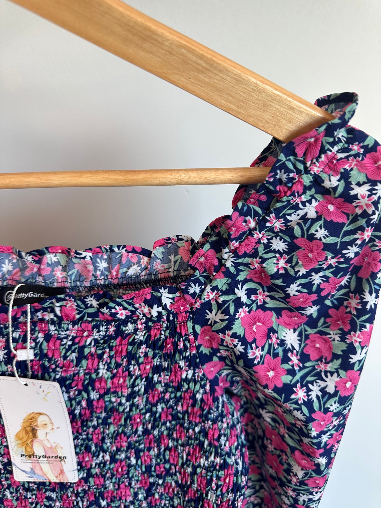 Rib Floral Dress (With Tags) / S