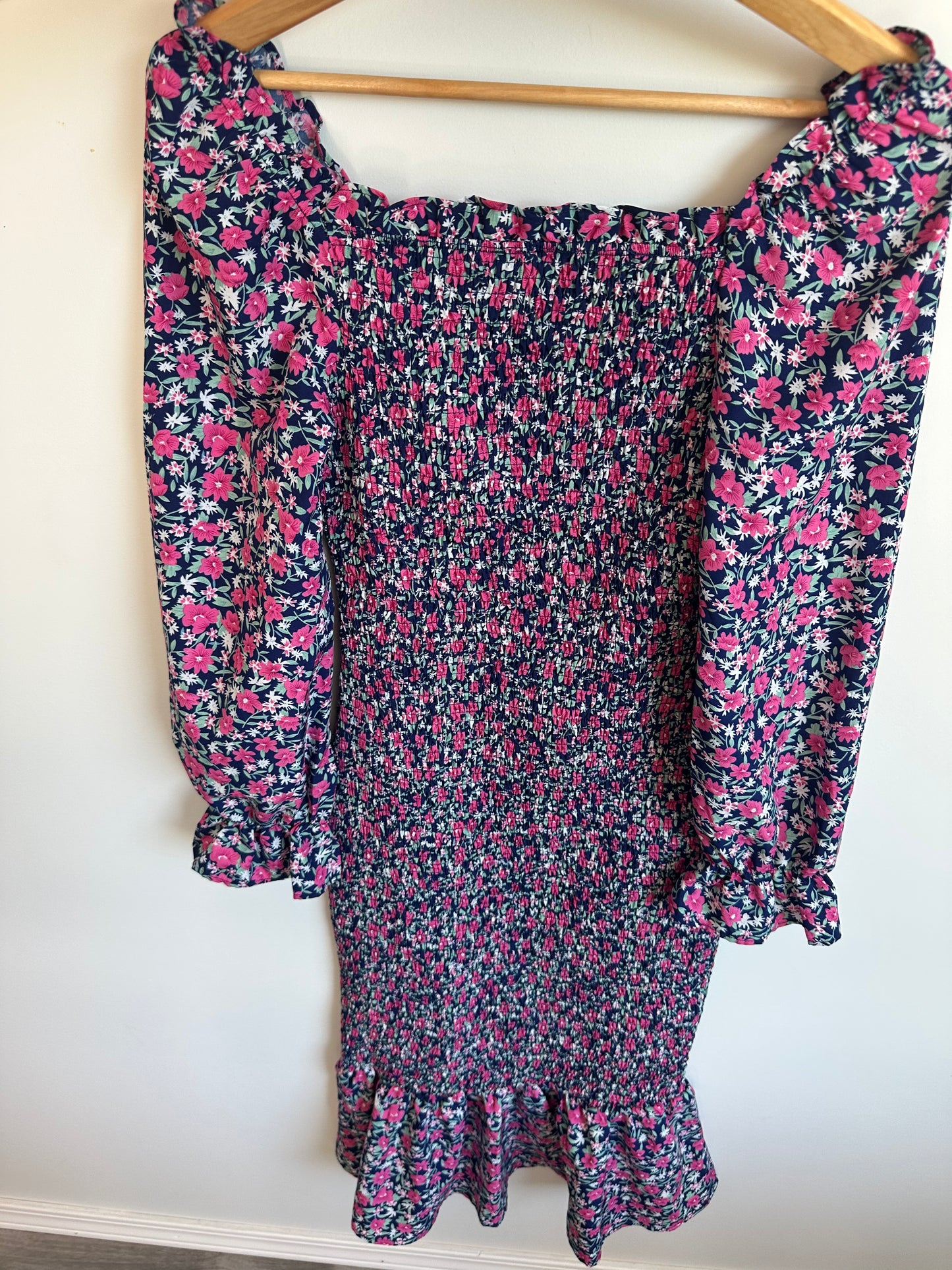 Rib Floral Dress (With Tags) / S