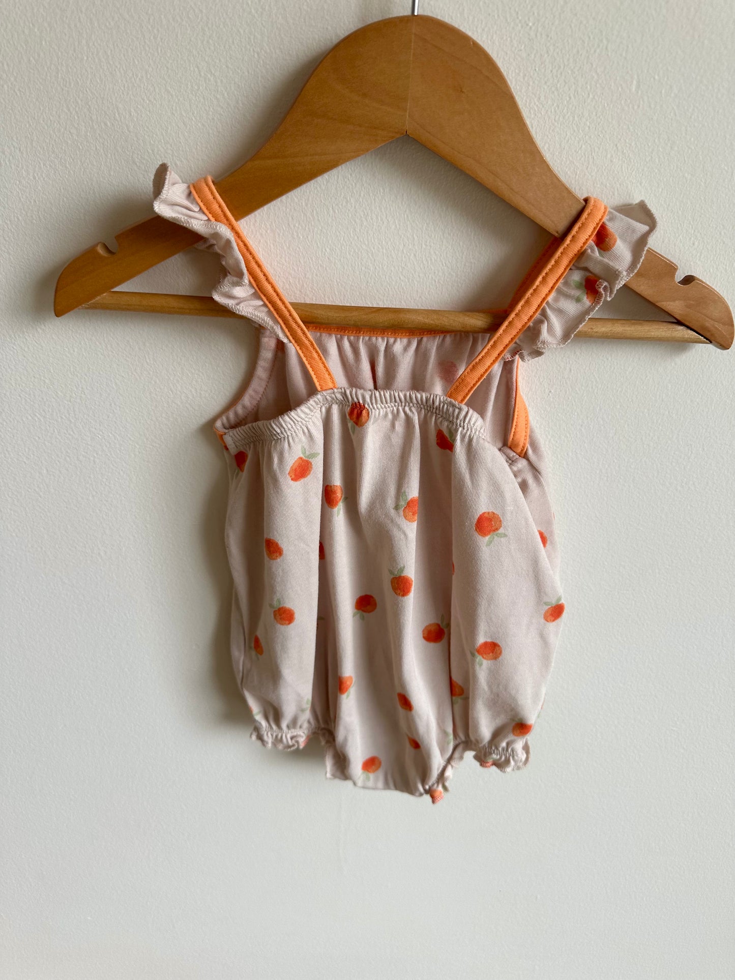 Peach Bubble Romper / 3-6m