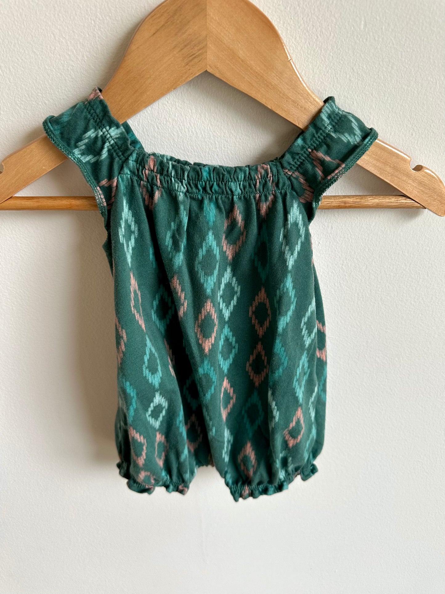 Newborn Green Diamond Romper / 0m